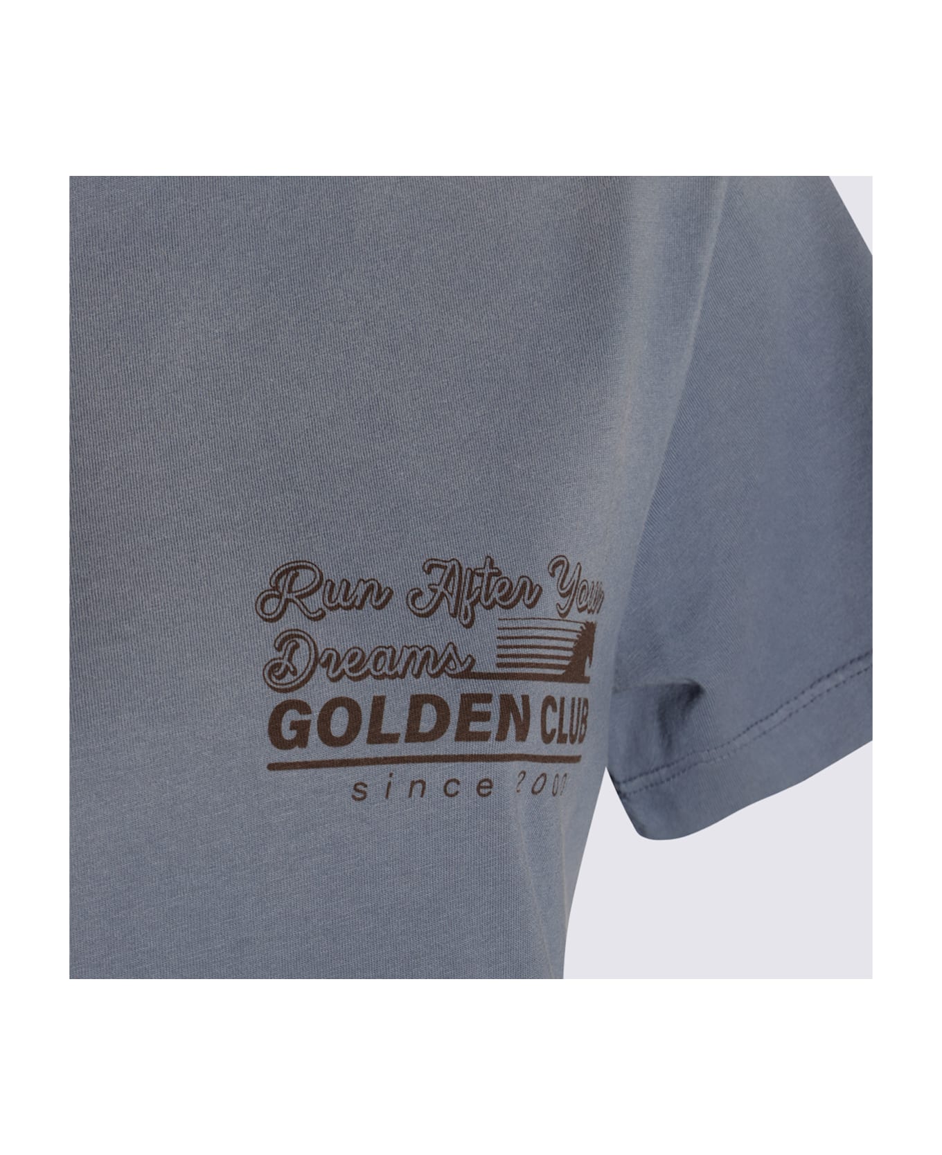 Golden Goose Blue Cotton T-shirt - CHINA BLUE