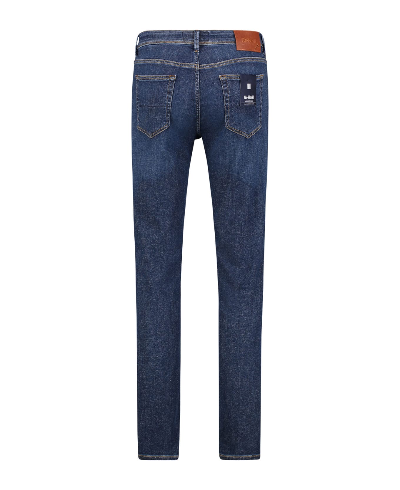 Re-HasH Slim Fit Jeans In Dark Denim - DENIM SCURO