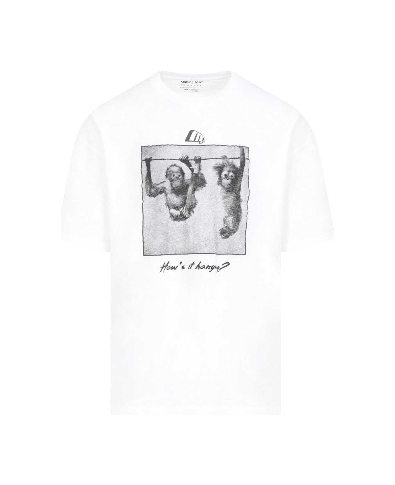 Martine Rose Graphic-print Slub Crewneck T-shirt - WHITE