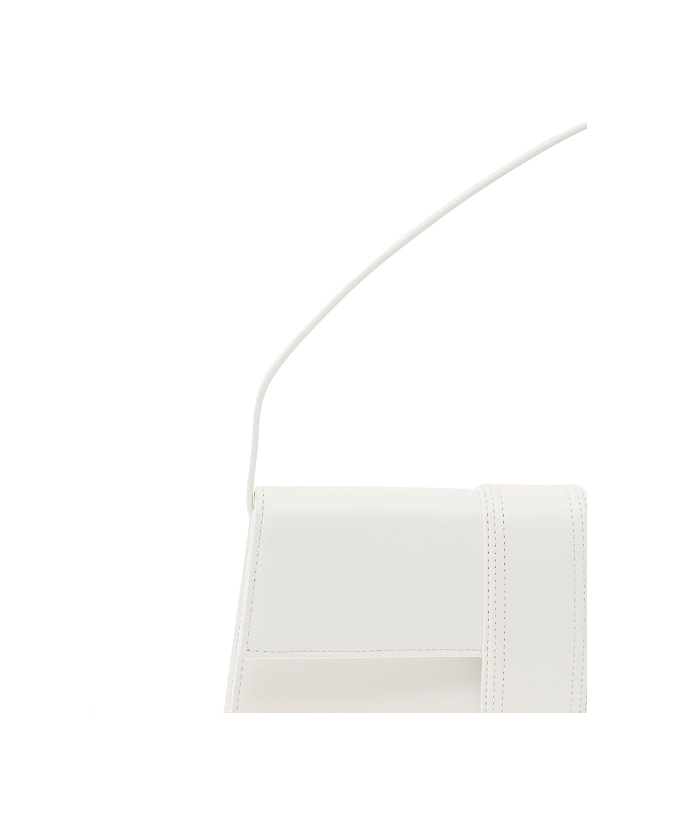 Jacquemus 'le Bambino Long' White Handbag With Removable Shoulder Strap In Leather Woman - White
