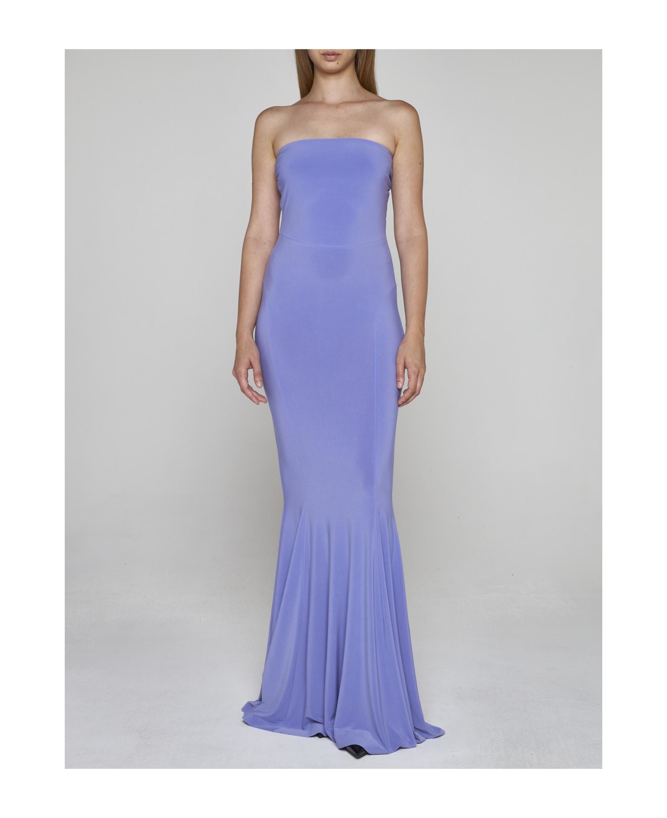 Norma Kamali Strapless Jersey Fishtail Gown - Lilac