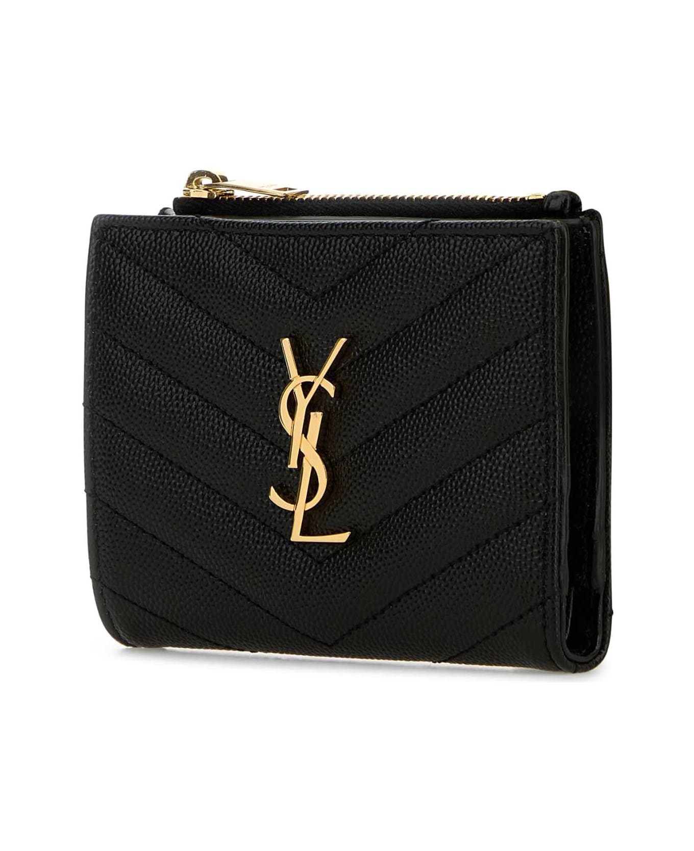 Saint Laurent Black Leather Card Holder - 1000