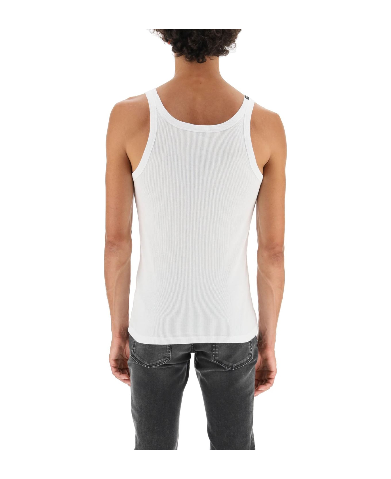 Dolce & Gabbana geometric-print cotton shirt Tank Top - BIANCO OTTICO (White)