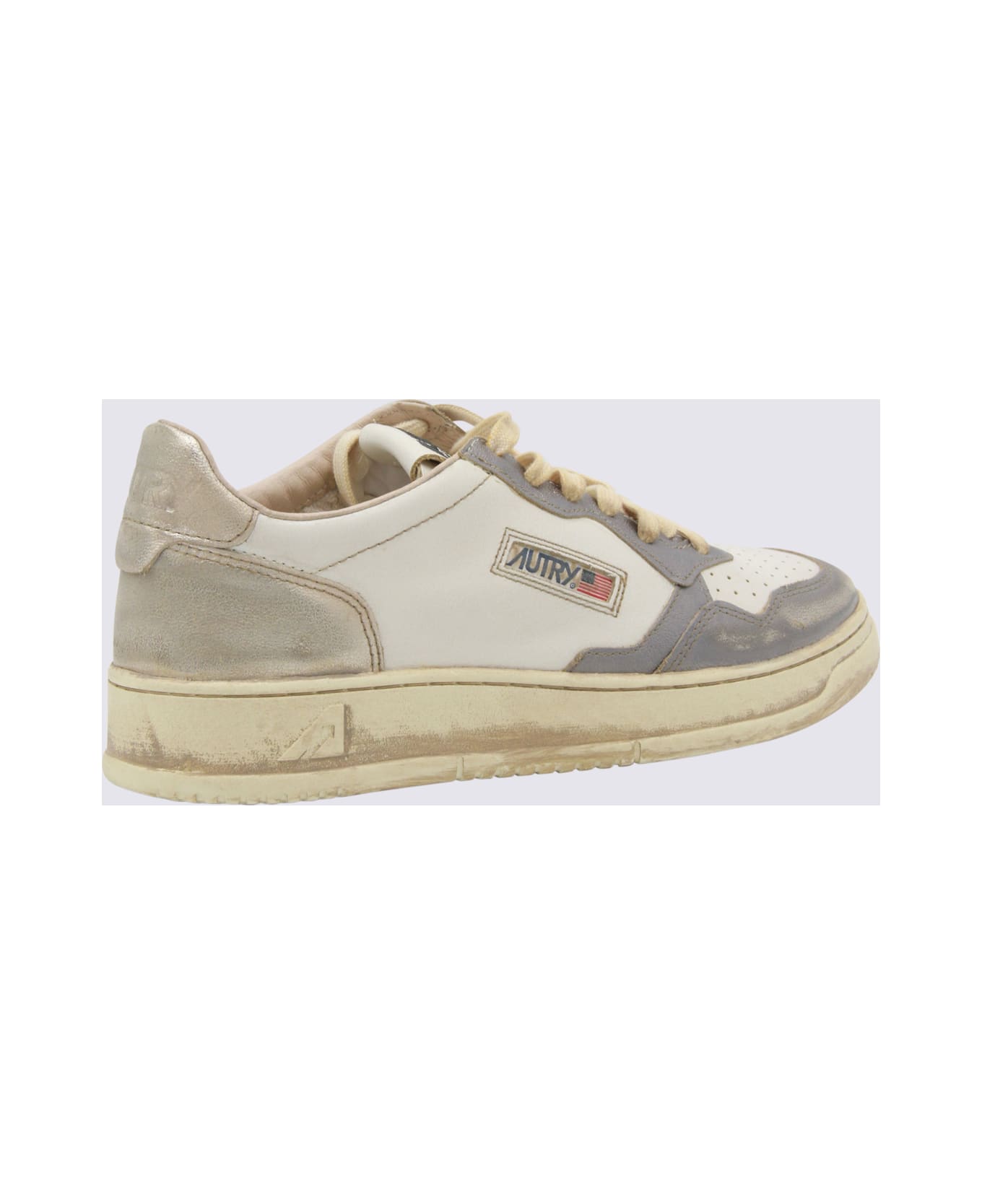 Autry Platinum And Silver Leather Sneakers - PLATINUM/SILVER