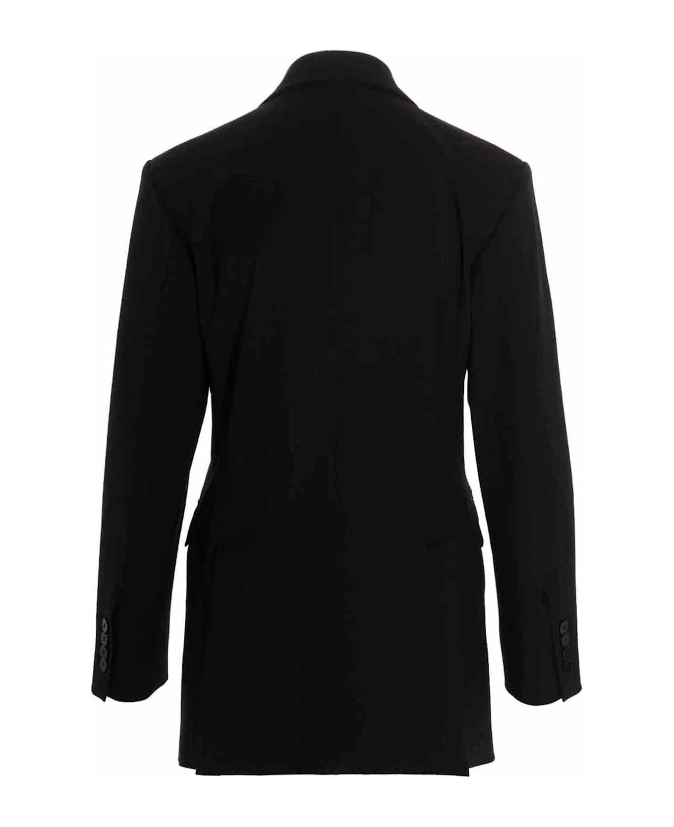Alberto Biani Wool Double Breast Blazer Jacket - Black  