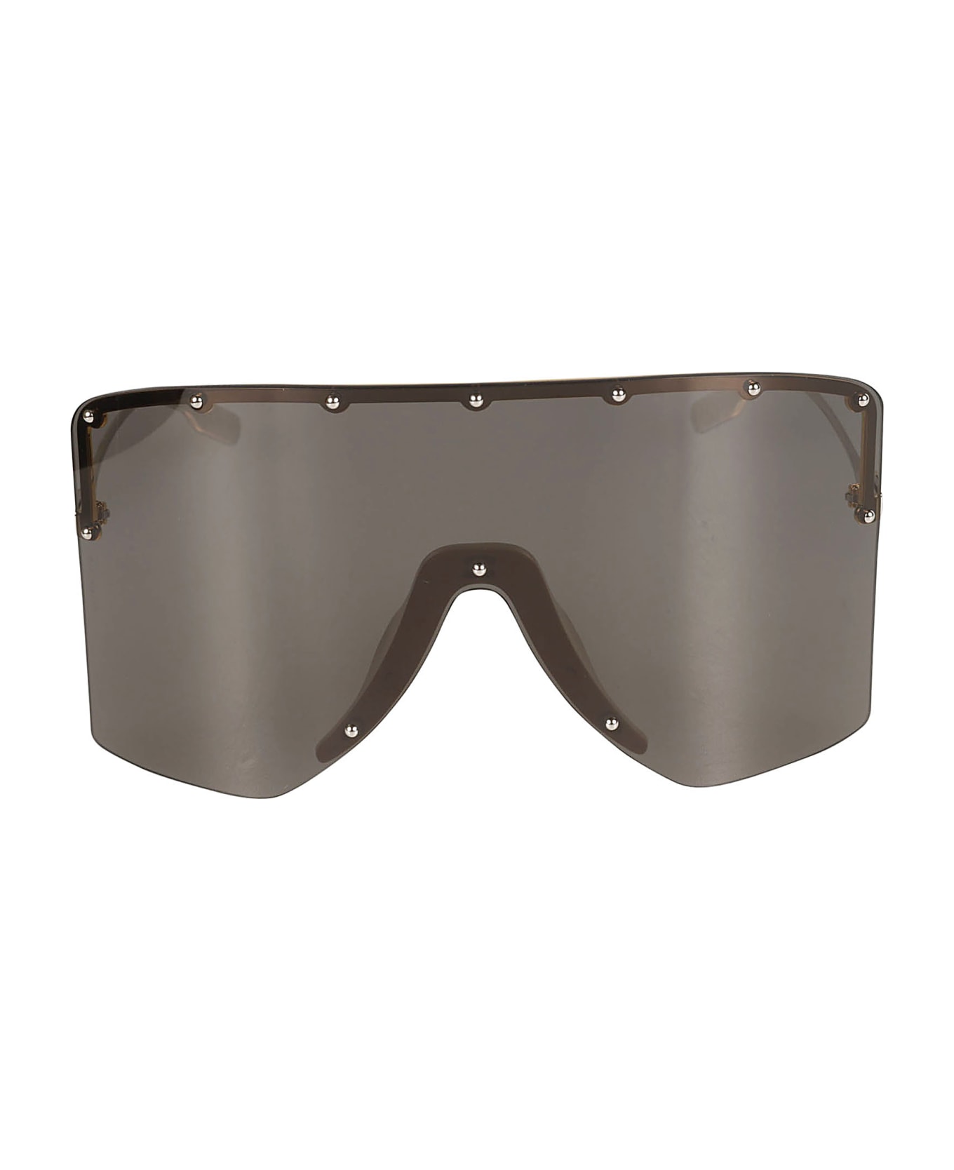 Gucci Eyewear Shield Studded Sunglasses - Gold/Silver サングラス