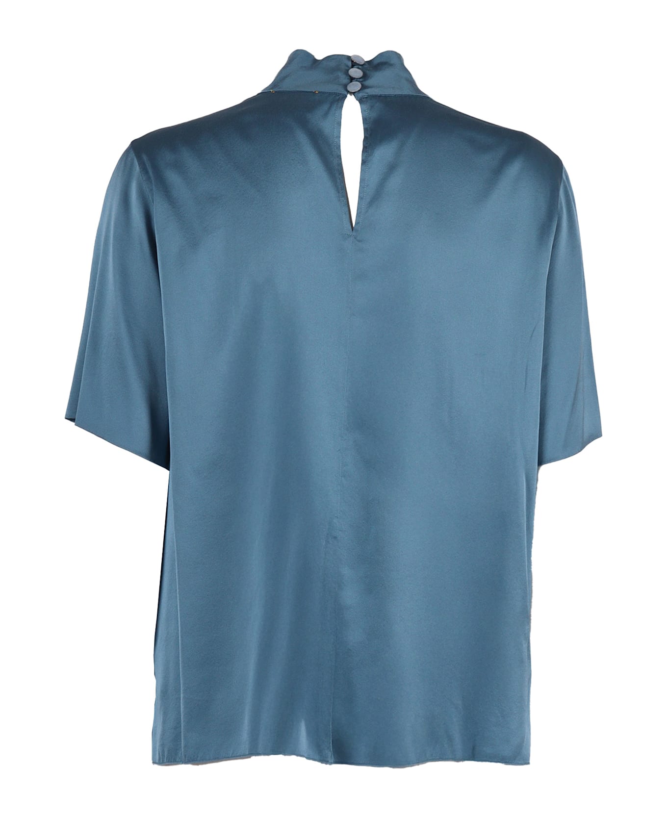Forte_Forte Stretch Silk Satin Top - LIGHT BLUE