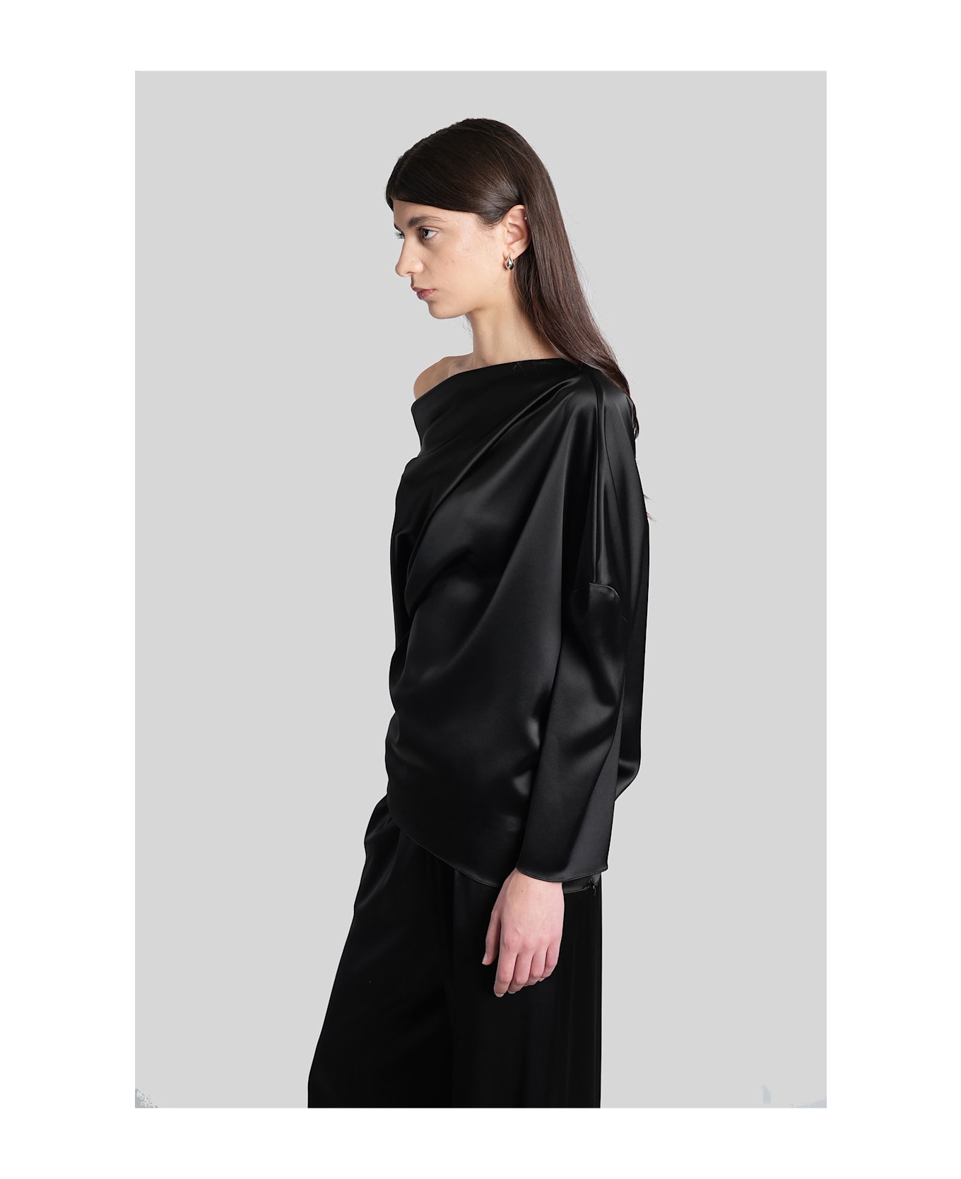 Gianluca Capannolo Maja Top Topwear In Black Triacetate - black