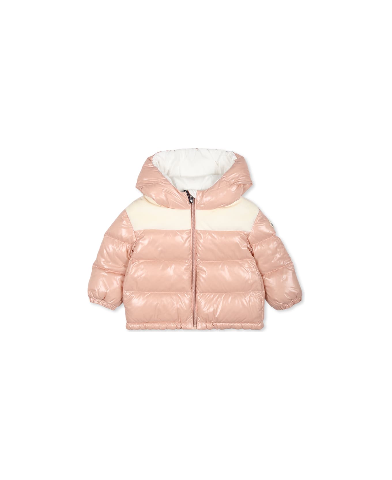 Moncler Pink Lakisha Down Jacket For Baby Girl With Logo - Pink