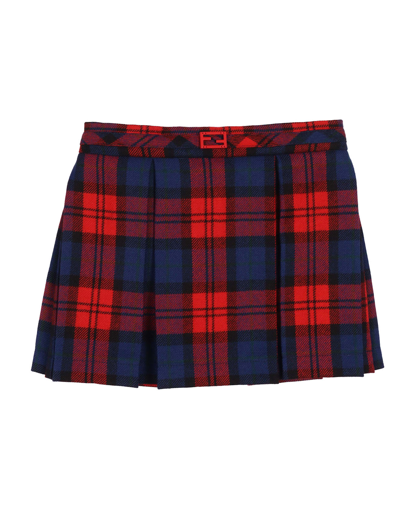 Fendi Tartan Skirt - RED