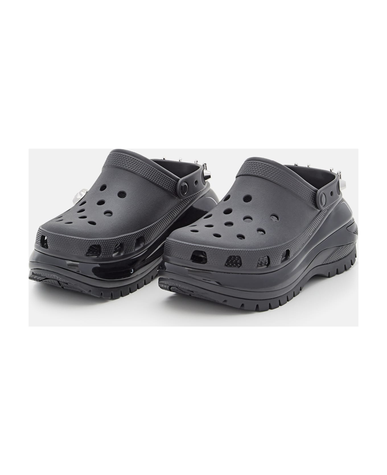 Crocs Classic Mega Crush Rebel Clog Rubber Sandals - Black