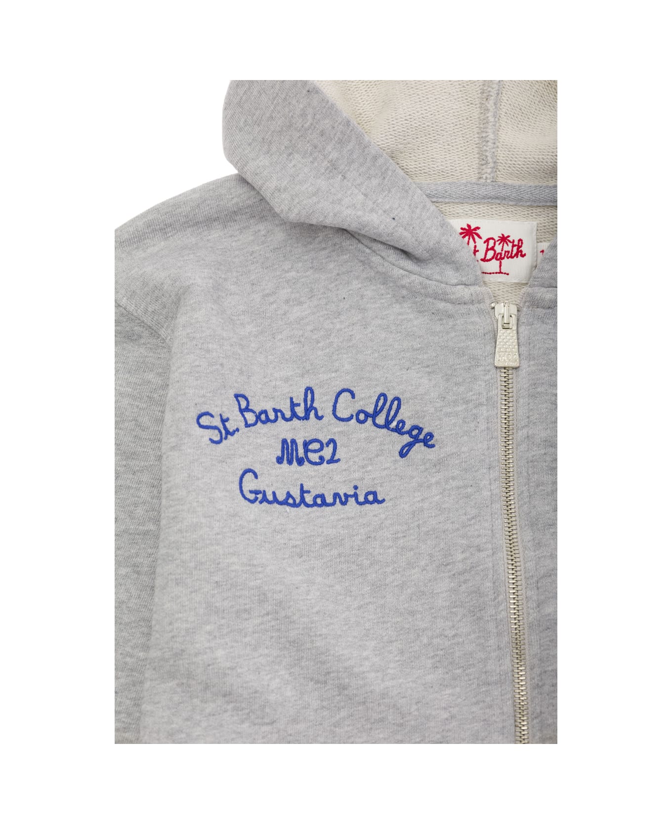 MC2 Saint Barth Grey Hoodie With Logo Embroidery In Cotton Boy - Grey