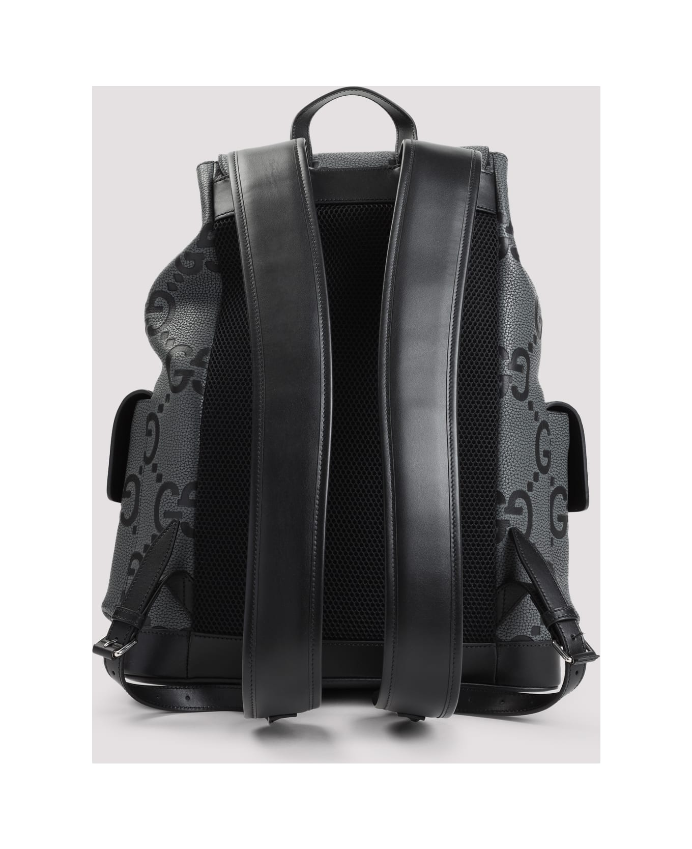 Gucci Dark Grey Leather Backpack - Graph Blk Blk