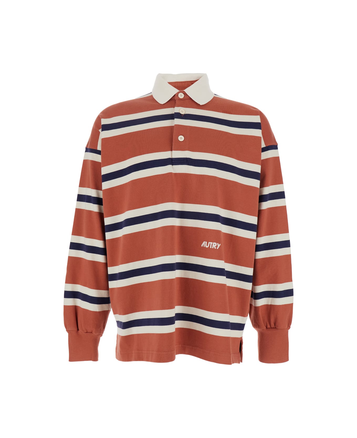 Autry Orange Polo Shirt With Lettering Logo - RED