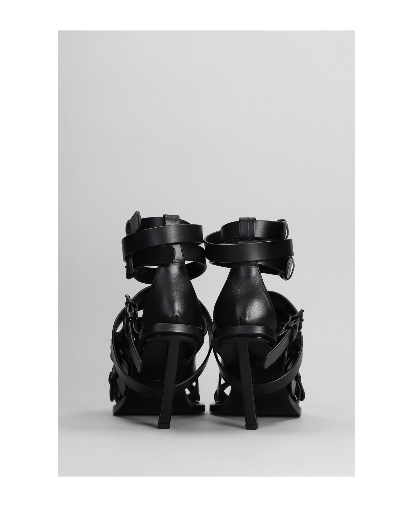 Ann Demeulemeester Sandals In Black Leather - black