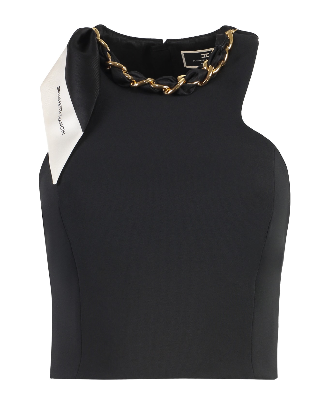 Elisabetta Franchi Off-shoulders Crepe-de-chine Top - black トップス