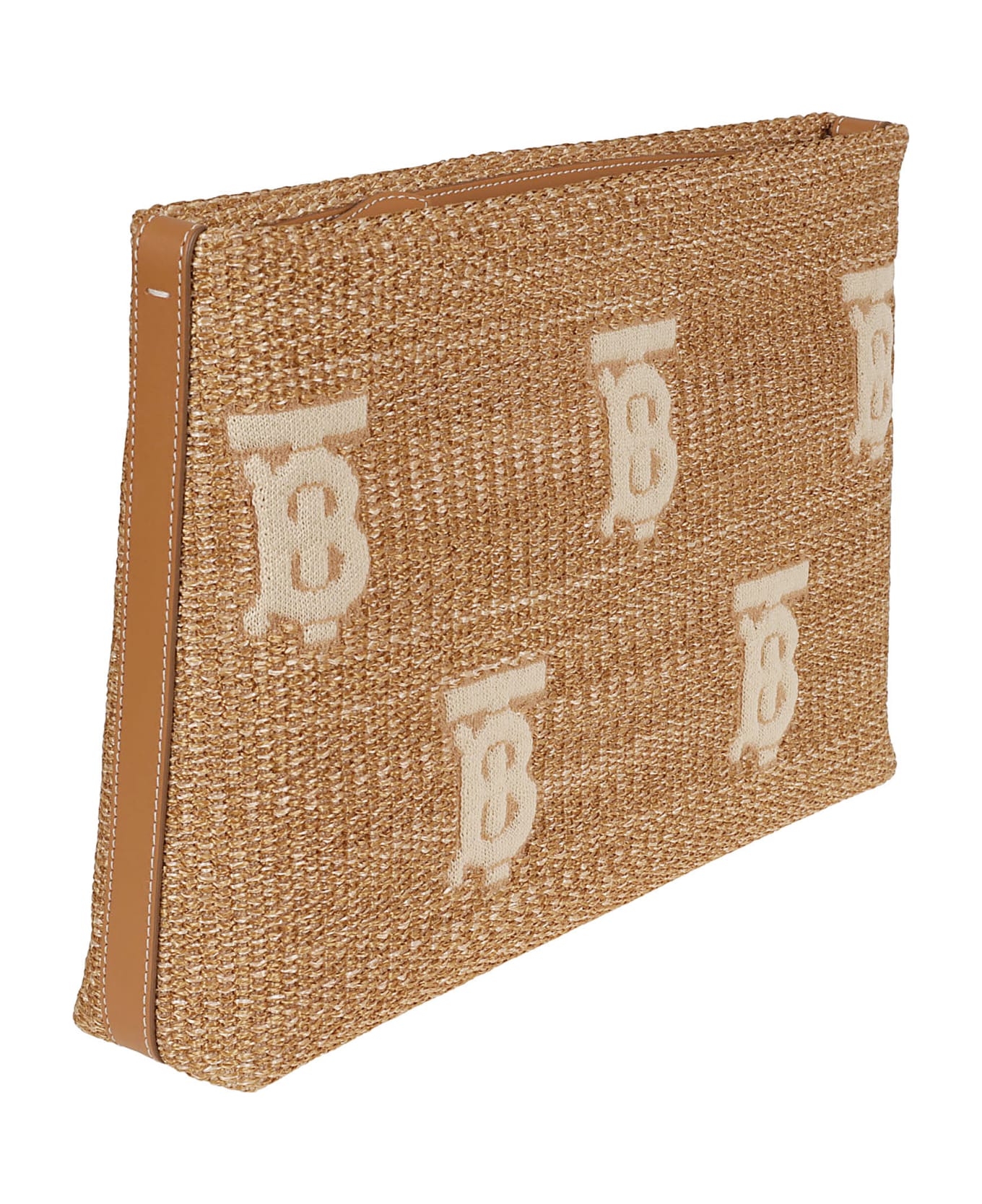 Burberry Logo Weaved Clutch - Natural/beige