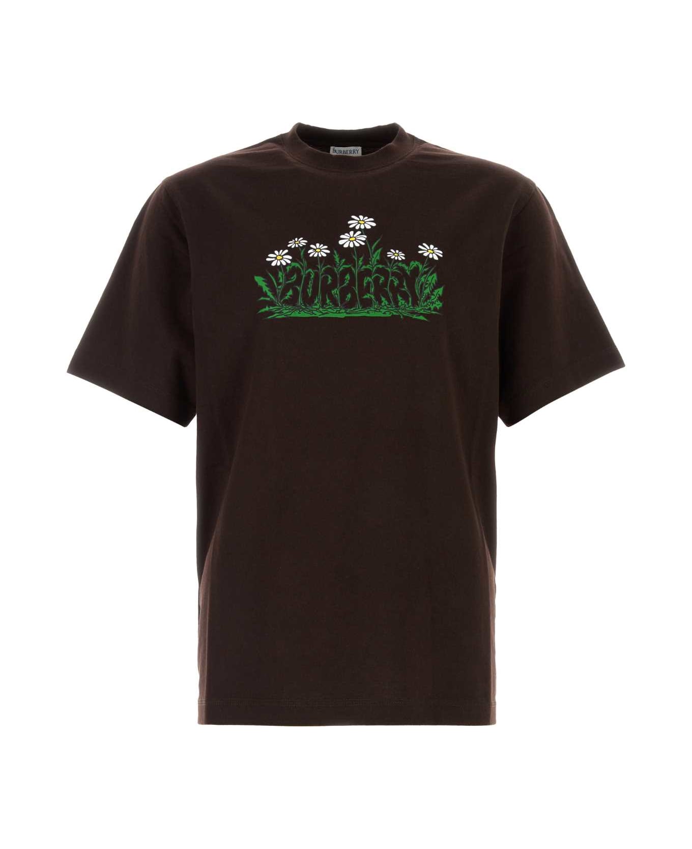 Burberry Brown Cotton T-shirt - PEAT