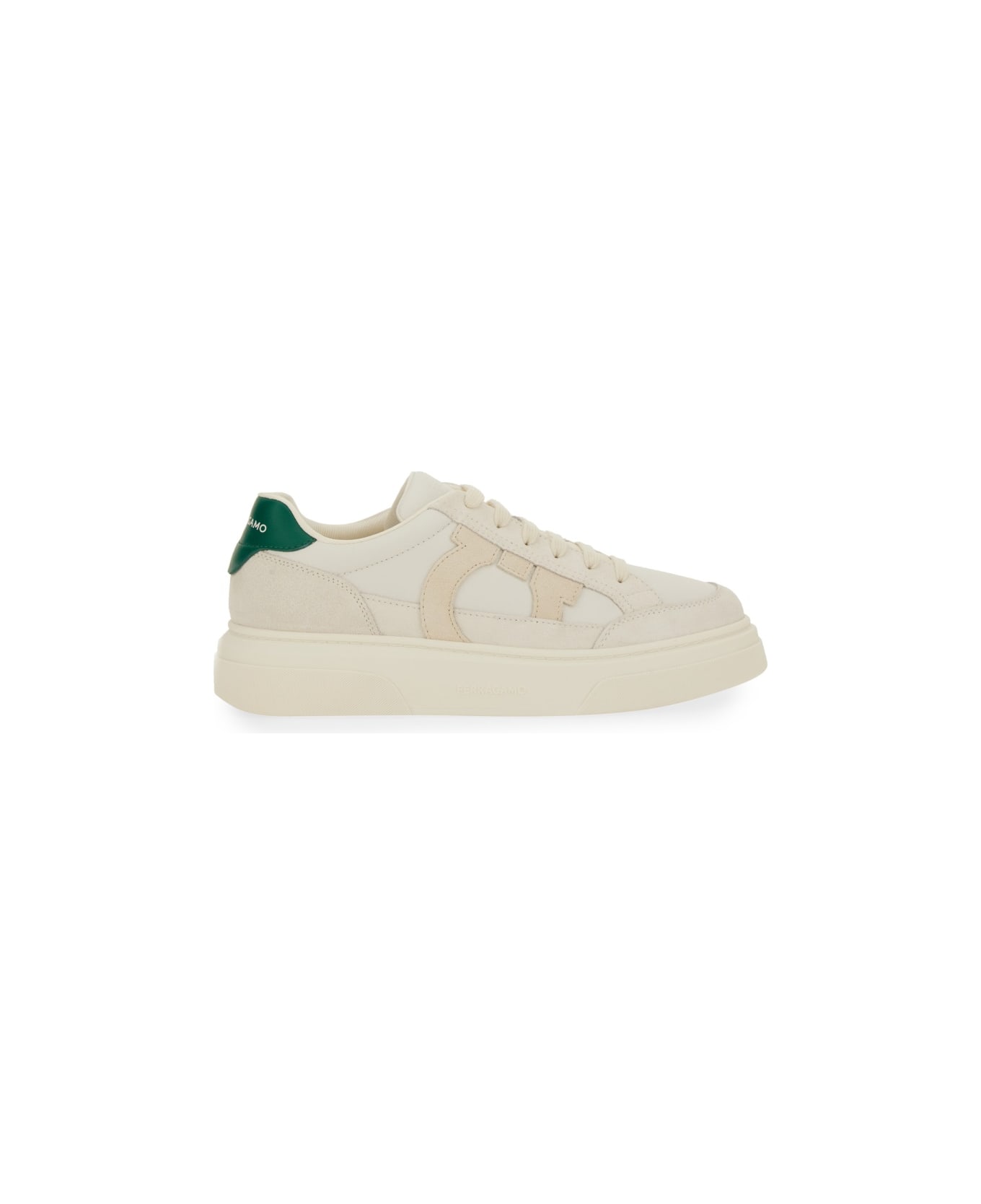 Ferragamo Low Sneaker With Hooks - WHITE