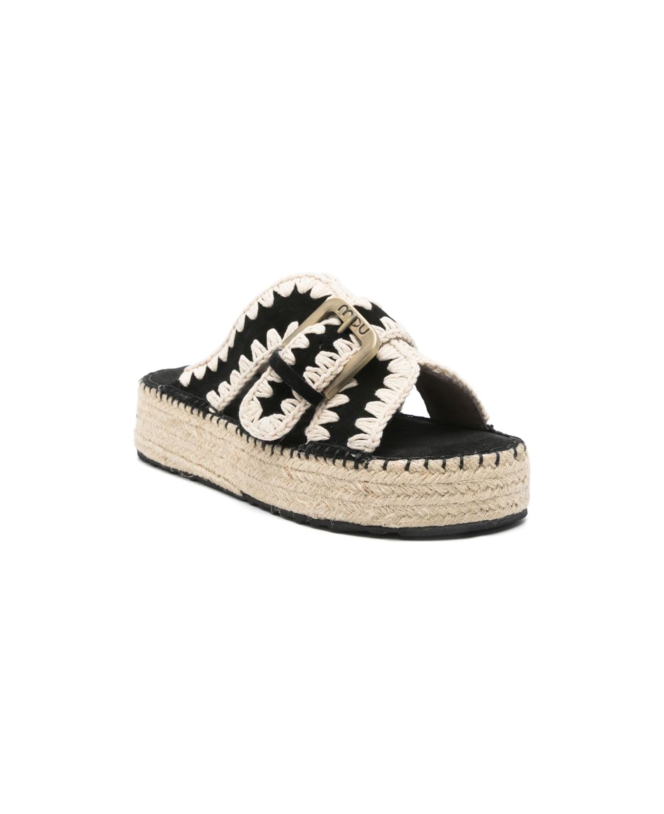 Mou Jute Sandals - Black