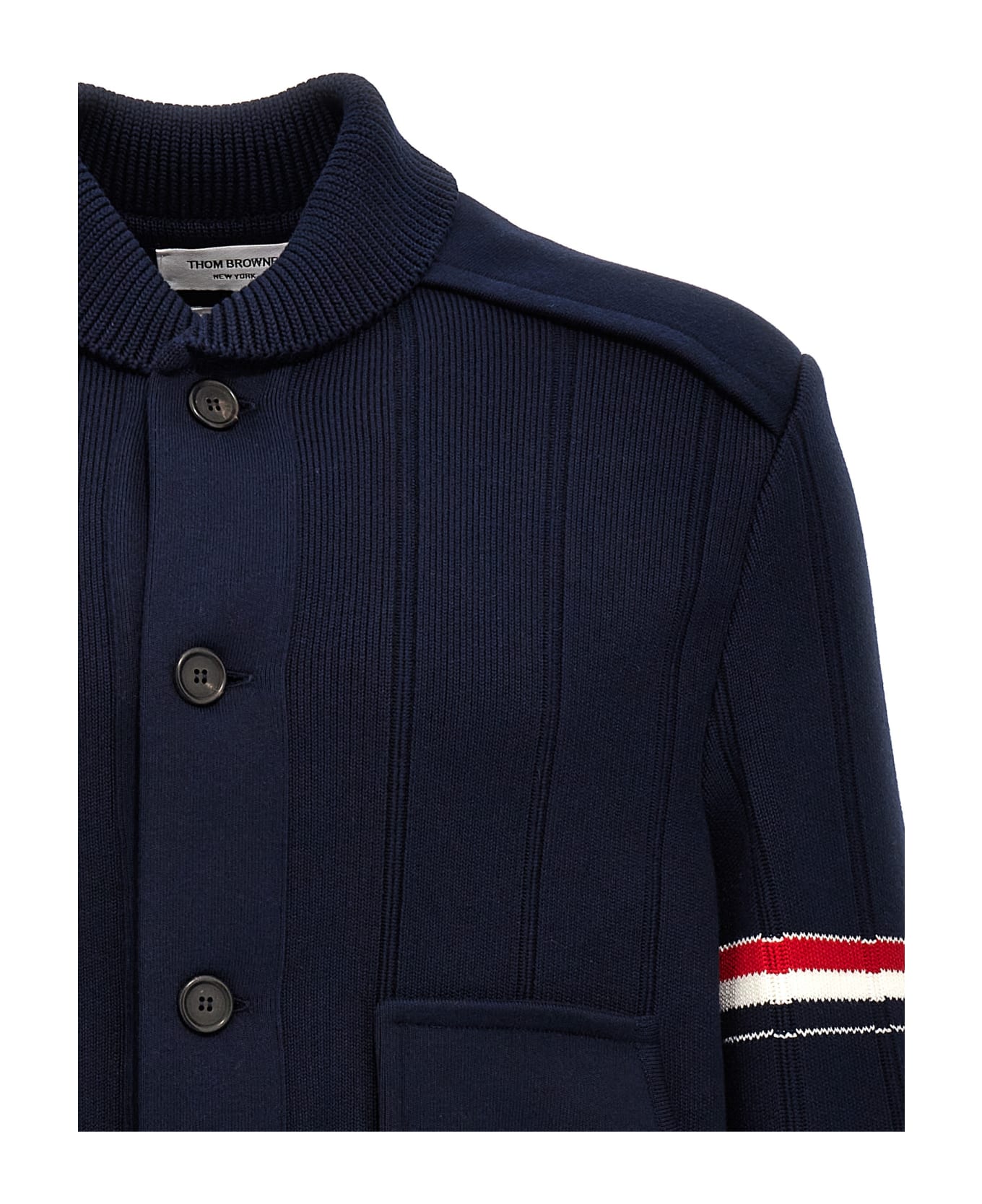 Thom Browne 'double Face Shawl Collar' Cardigan - Navy