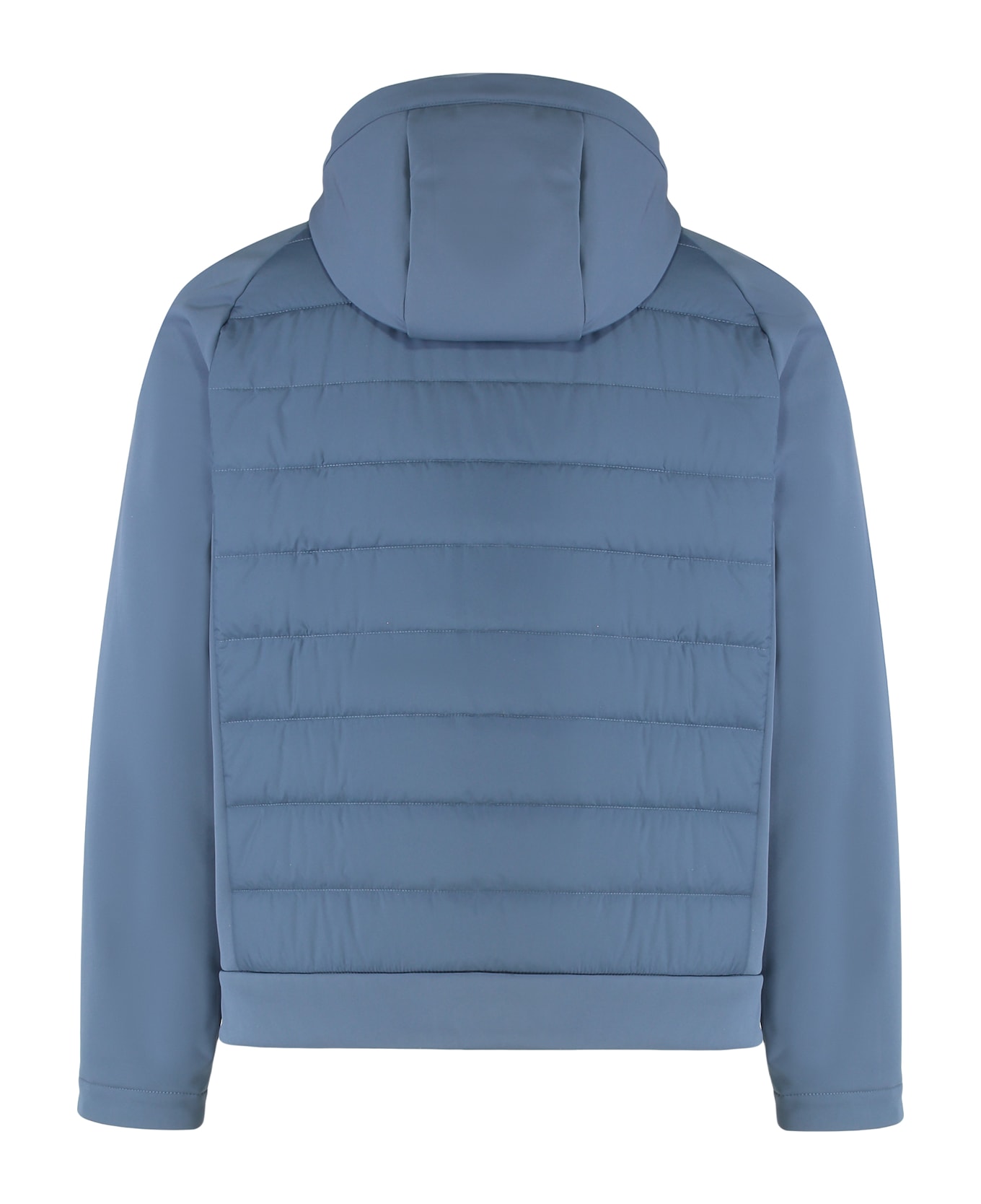 Paul&Shark Technical Fabric Jacket With Zip And Hood - Light Blue