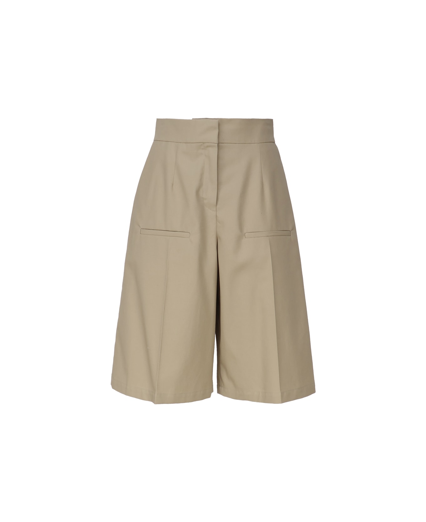 Loewe Tailored Shorts Crafted In Lightweight Cotton Gabardine - Beige