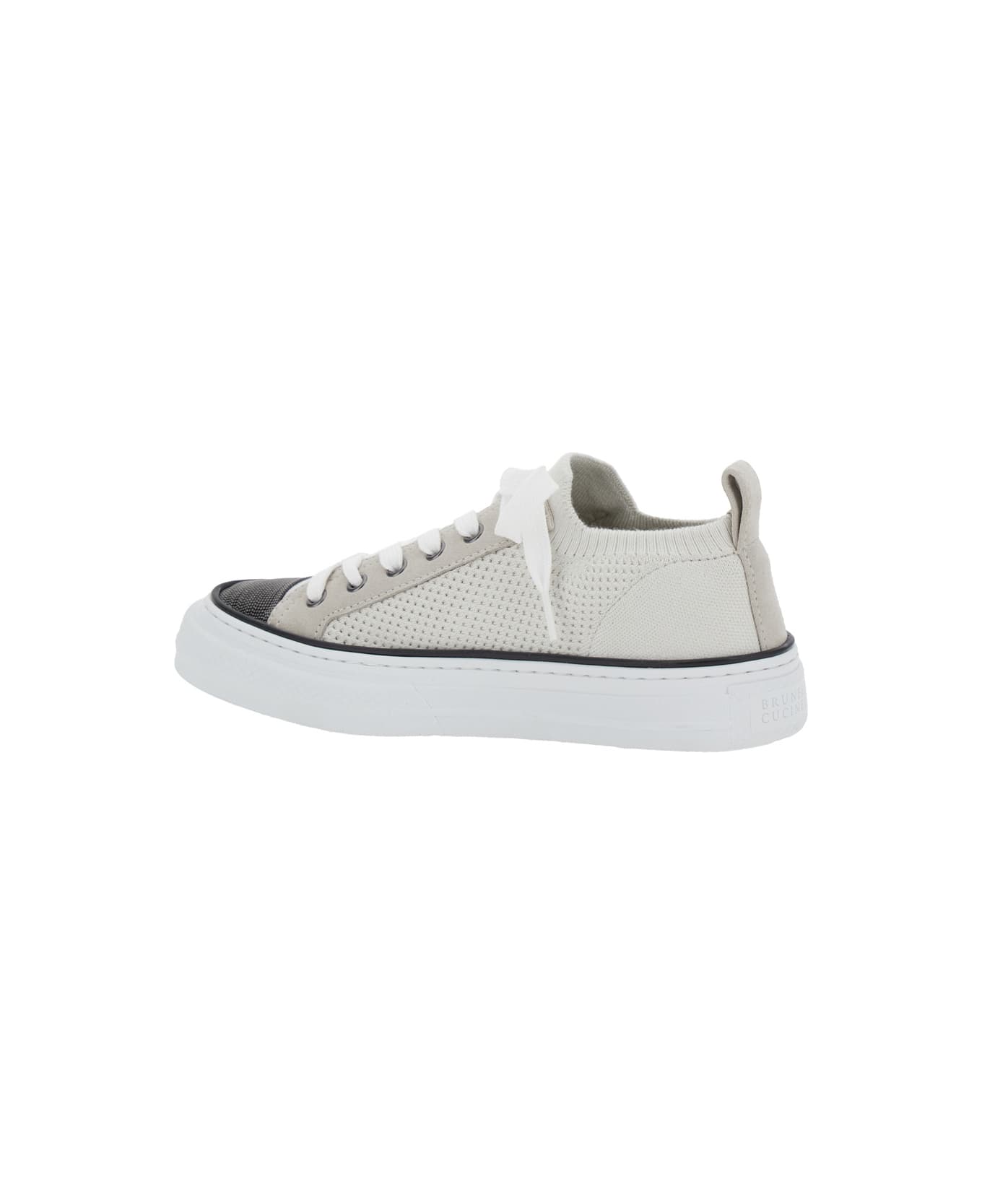 Brunello Cucinelli Monile Knit Sneakers - White