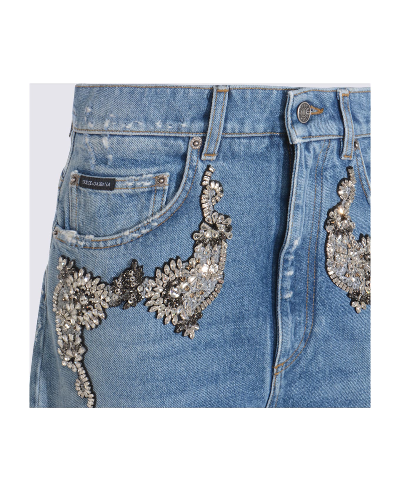 Dolce 
Gabbana Blue Cotton Jeans - Blue