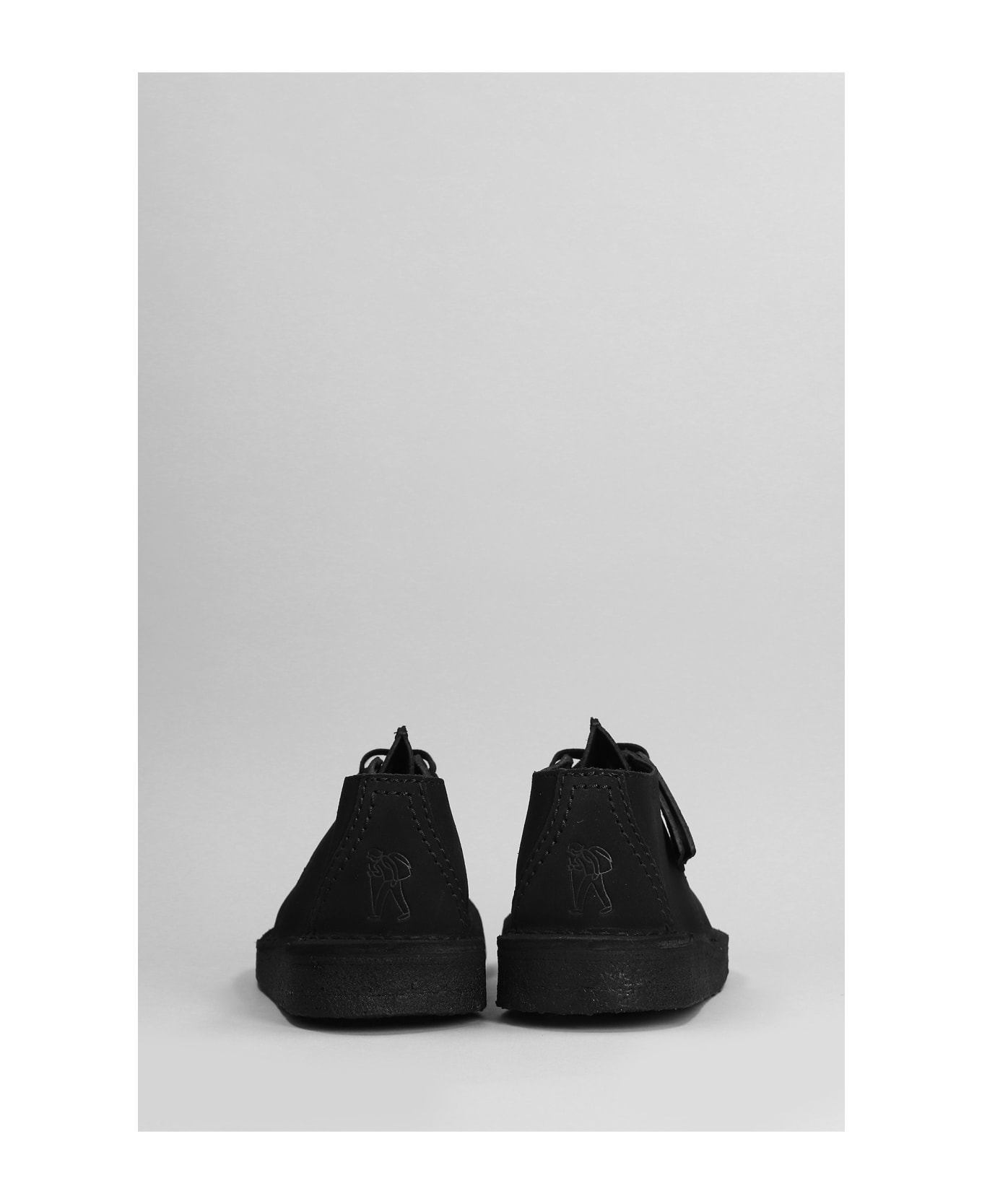 Clarks Desert Trek Lace Up Shoes In Black Suede - black