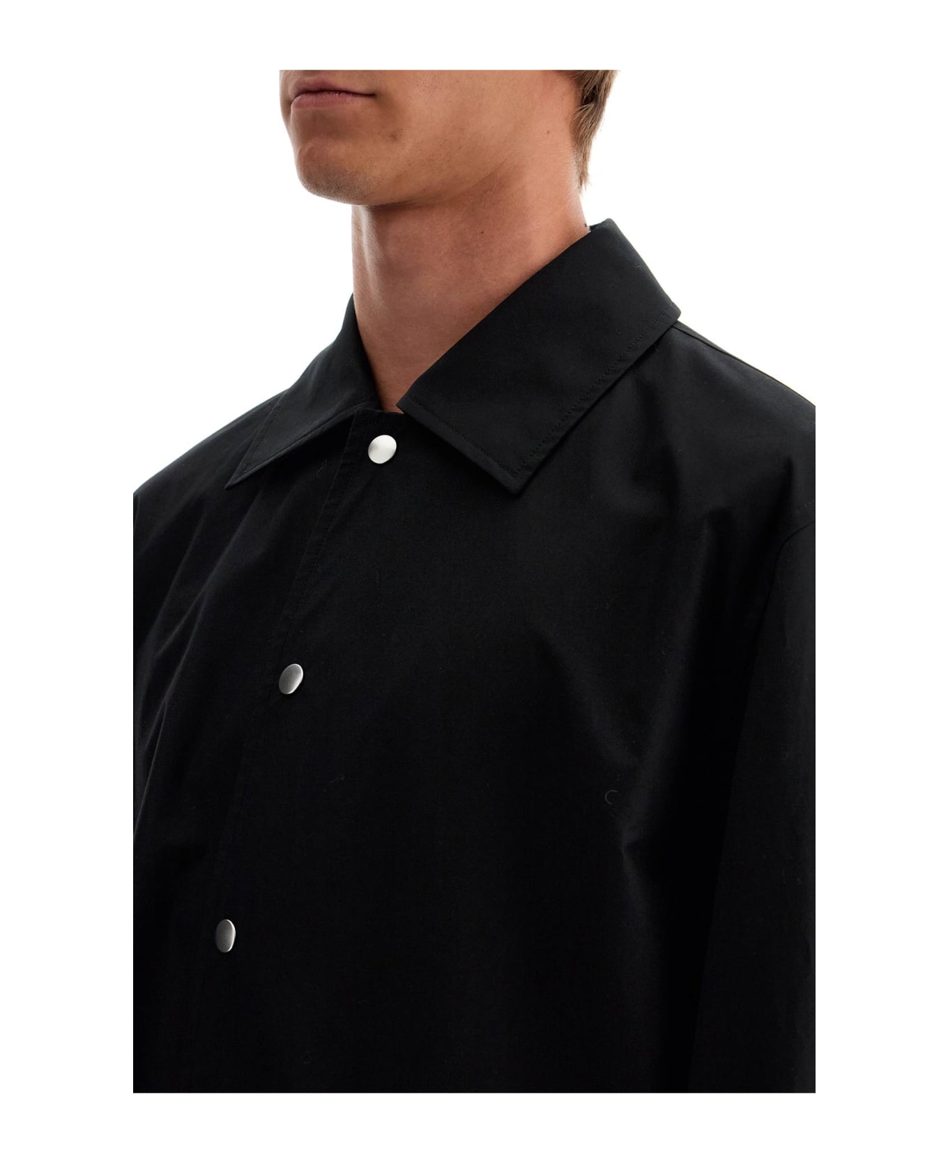 Jil Sander Cotton Logo Overshirt With - BLACK (Black)