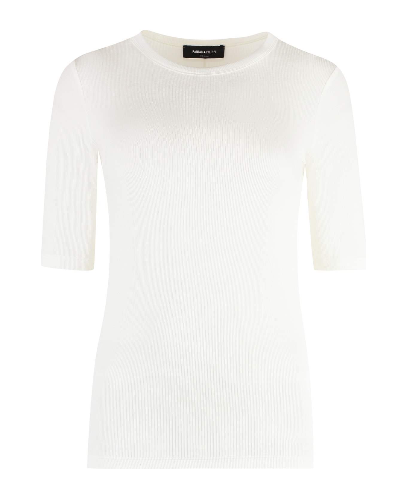 Fabiana Filippi Viscose Crew-neck T-shirt - White