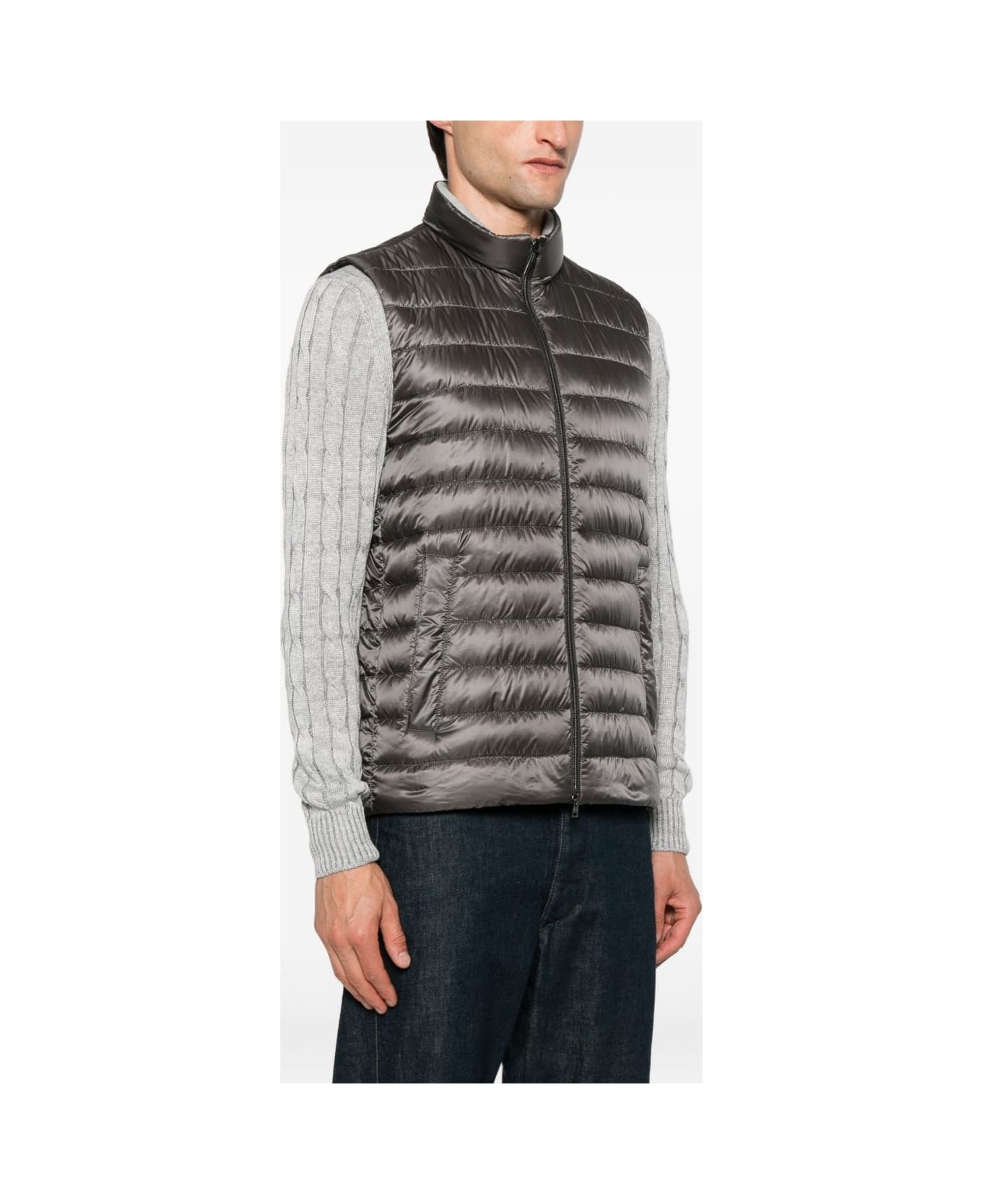 Herno Nylon Down Vest - Grey