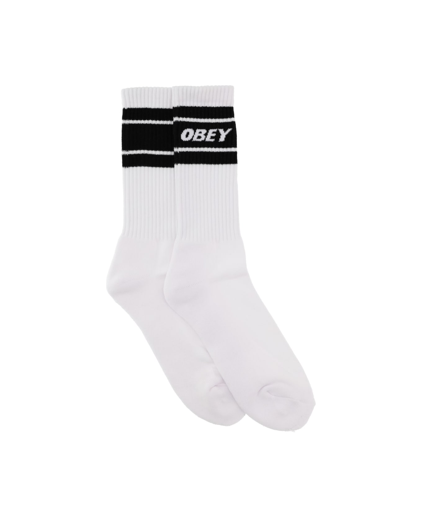 Obey Socks With Logo - WHITE