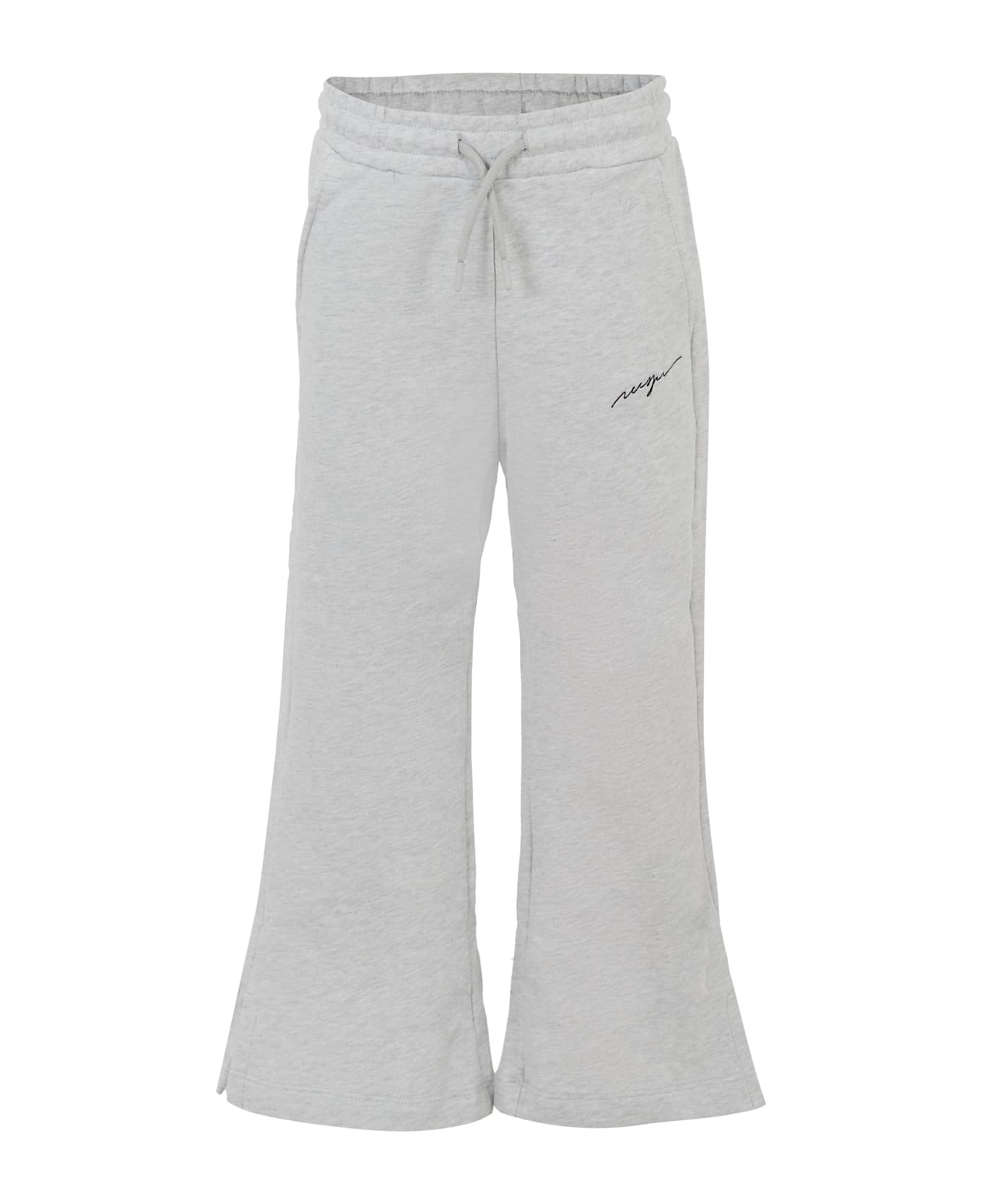 MSGM Grey Trousers For Girl With Logo - Grey