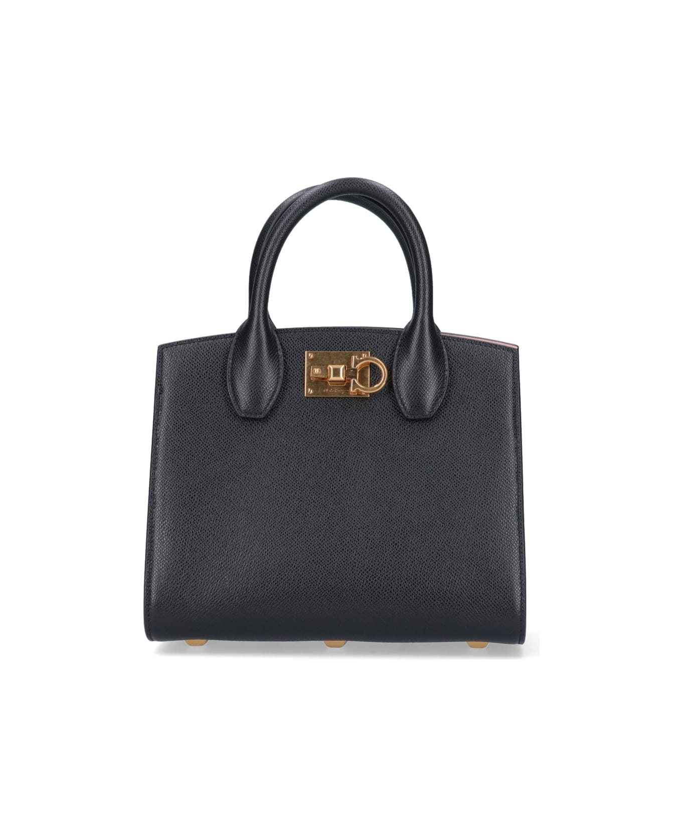 Ferragamo 'studio Box' Top Handle Bag - Black  