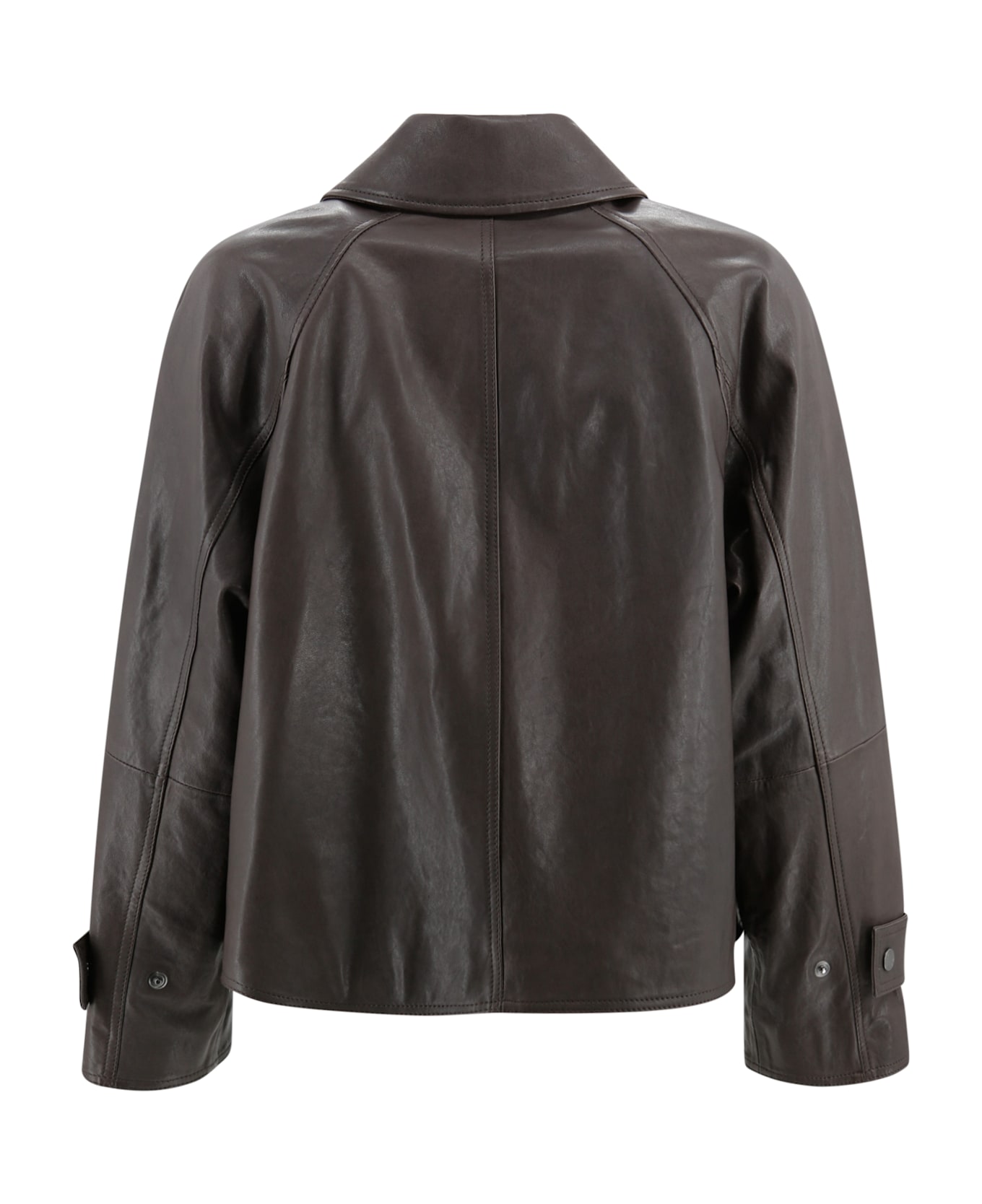 Weekend Max Mara Lambskin Leather Jacket - Ebony