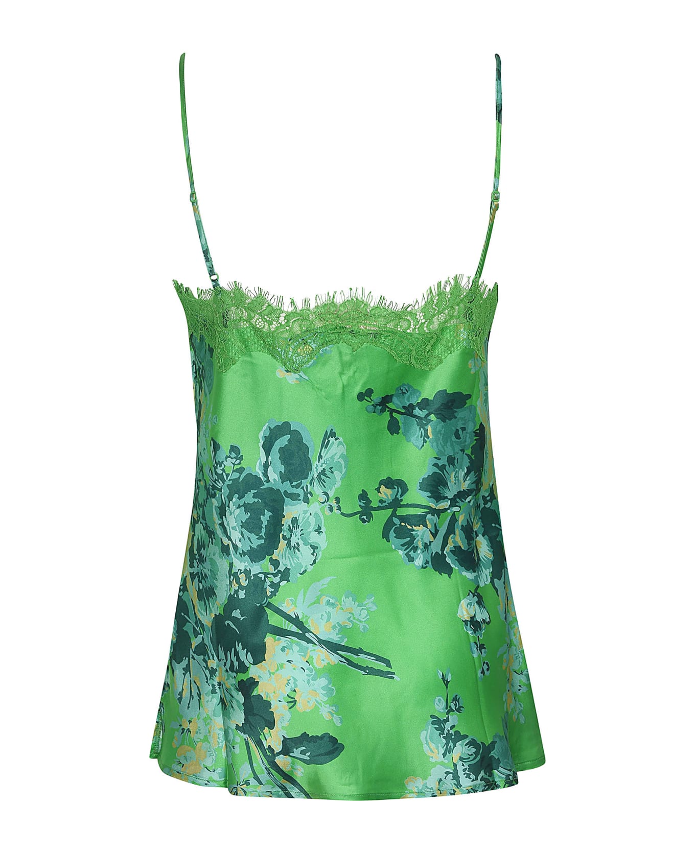 Gold Hawk Printed Laced Top - Apple Green