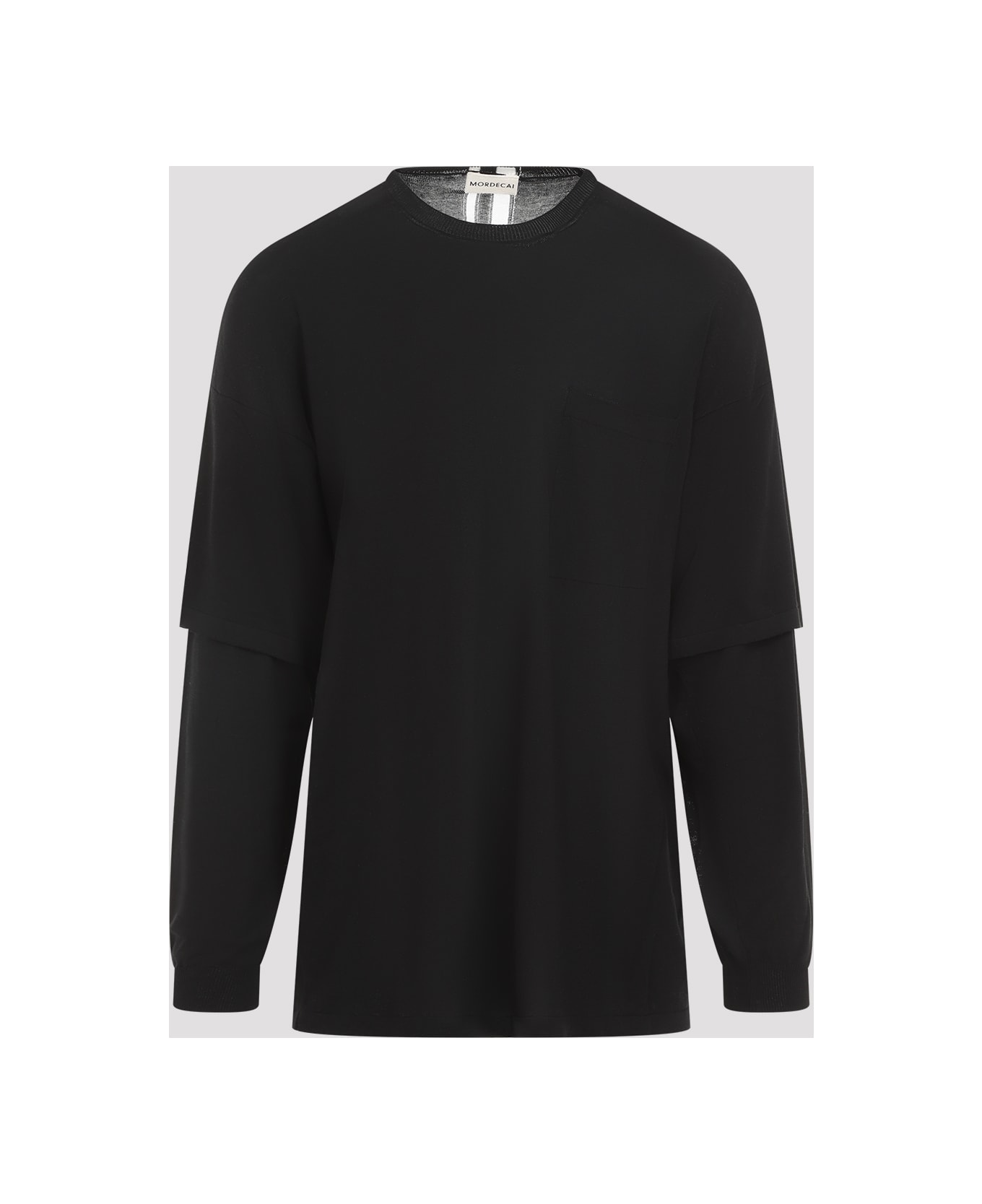 Mordecai Fresco Double Layer Sweater - Black ニットウェア