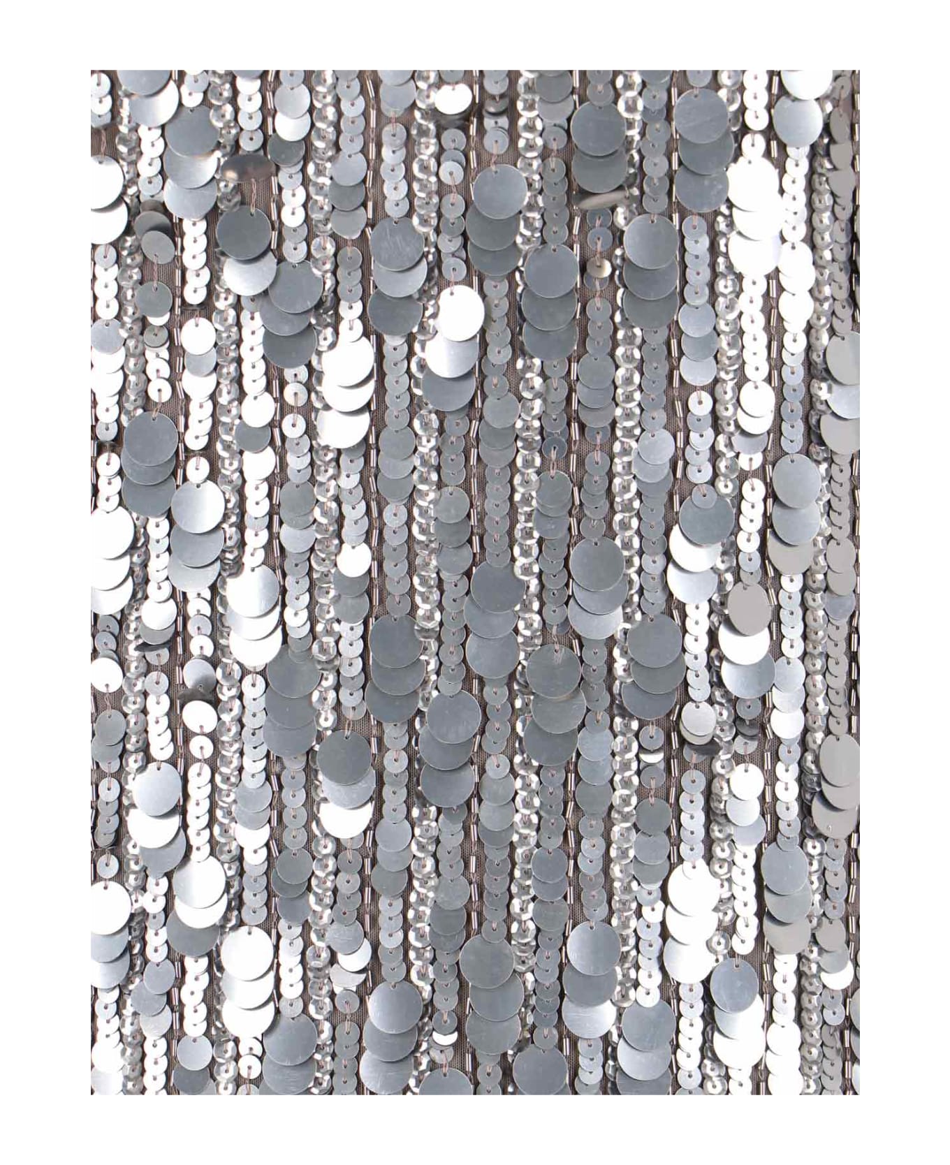 Parosh Silver Full Sequins Gender Mini Dress - Silver