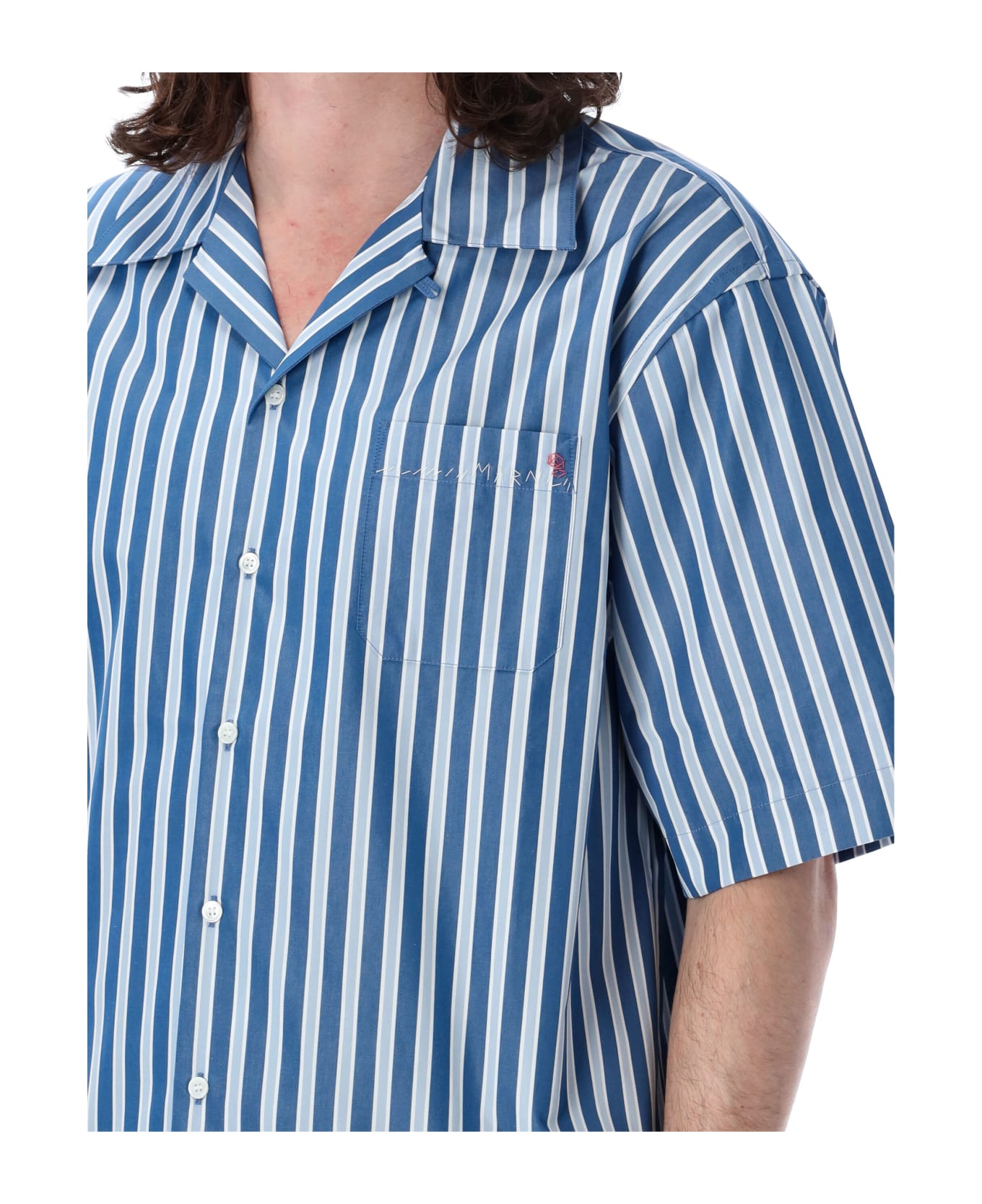 Marni Striped Poplin Bowling Shirt - Opal