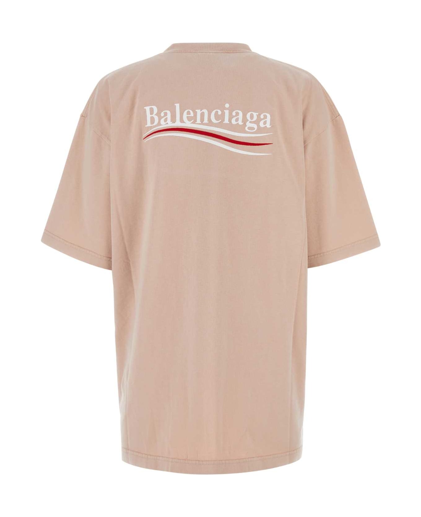 Balenciaga Powder Pink Cotton Oversize T-shirt - LIGHTPINKWHITE