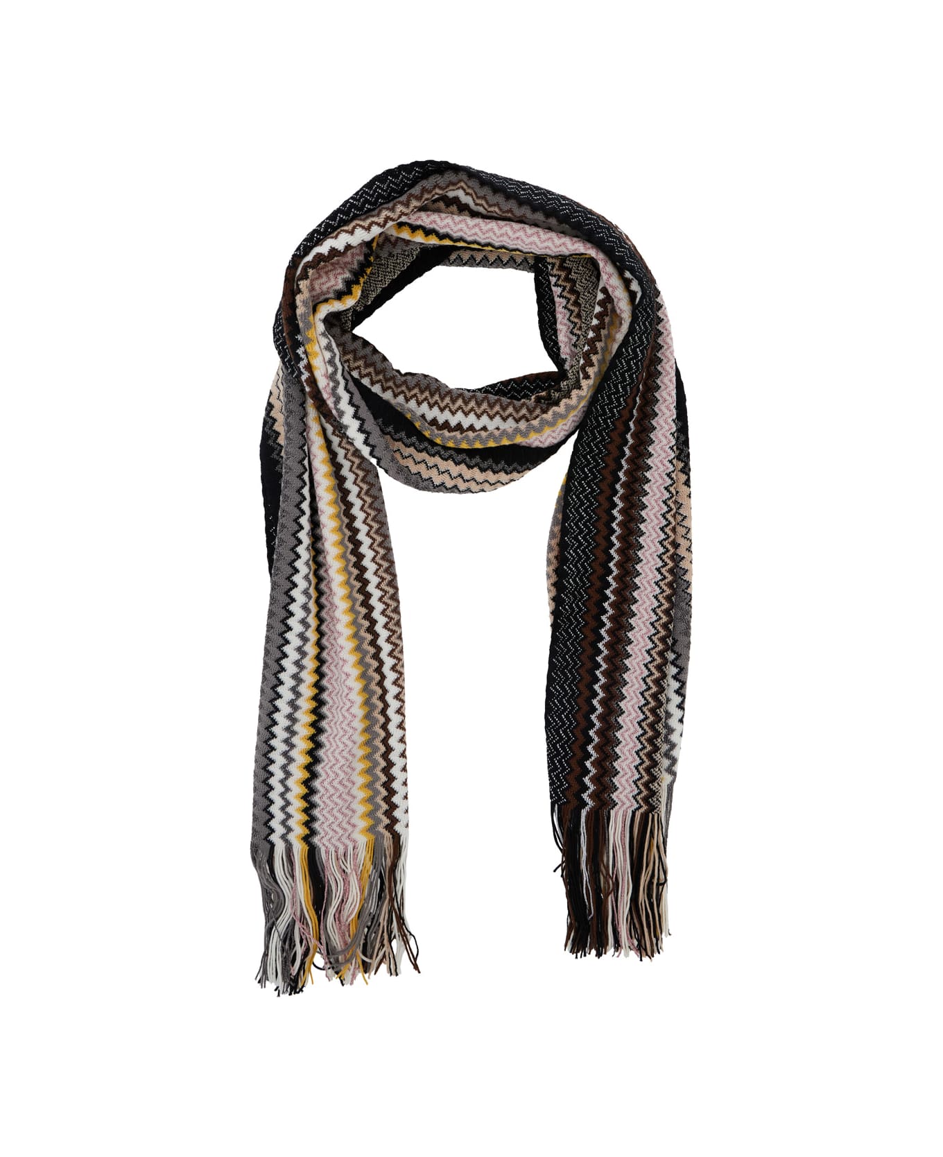Missoni Multicolor Rectangular Scarf With Chevron Motif In Viscose Blend Woman - Multicolor