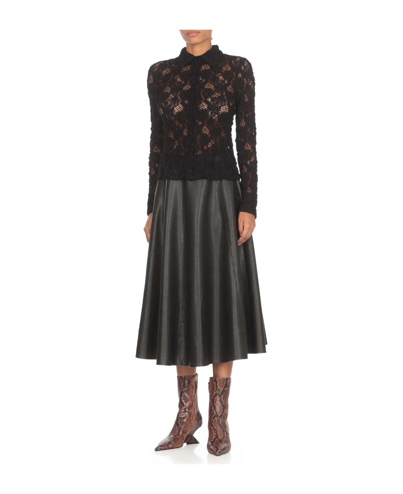 MSGM Lace Shirt Msgm - Black