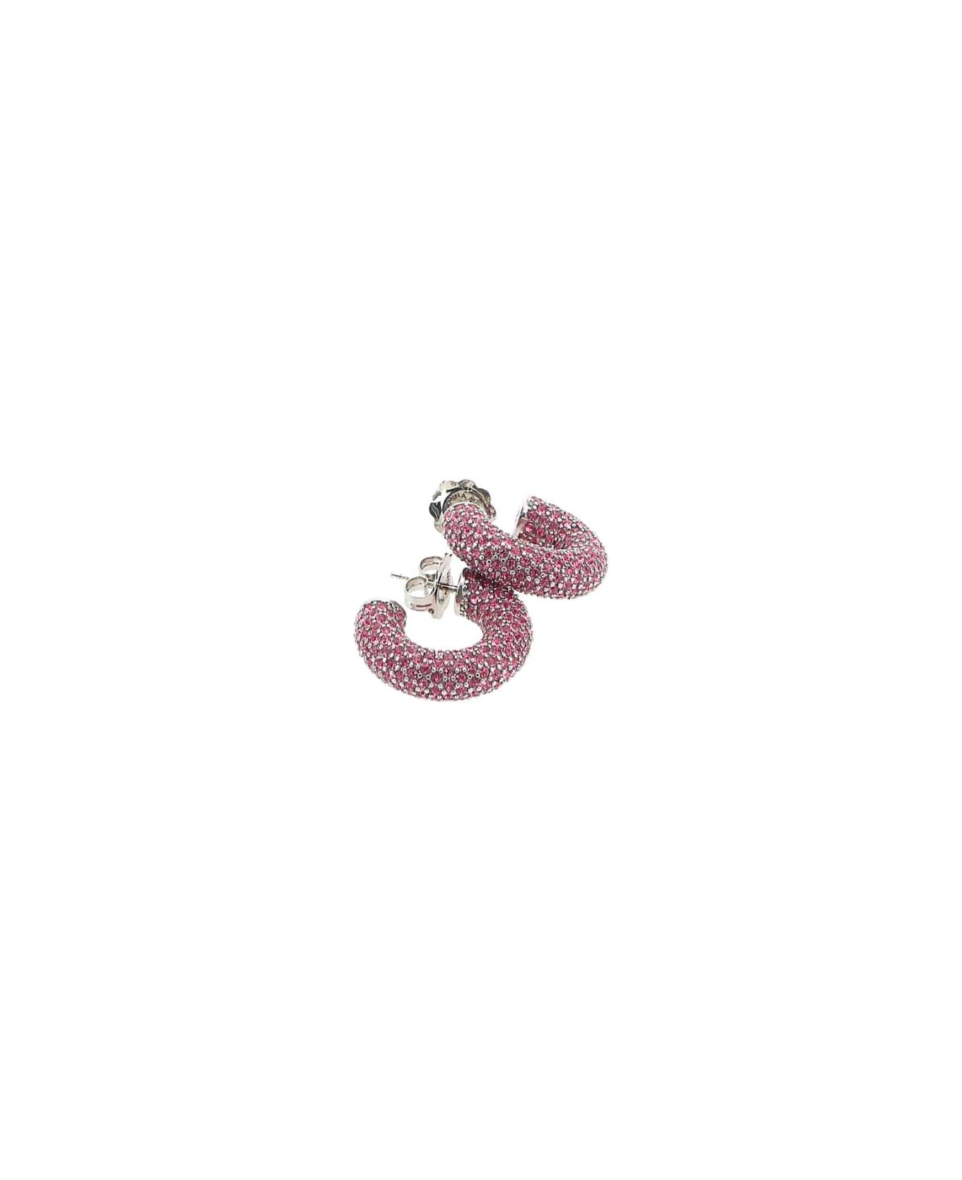 Amina Muaddi Embellished Metal Mini Cameron Earrings - ROSE イヤリング