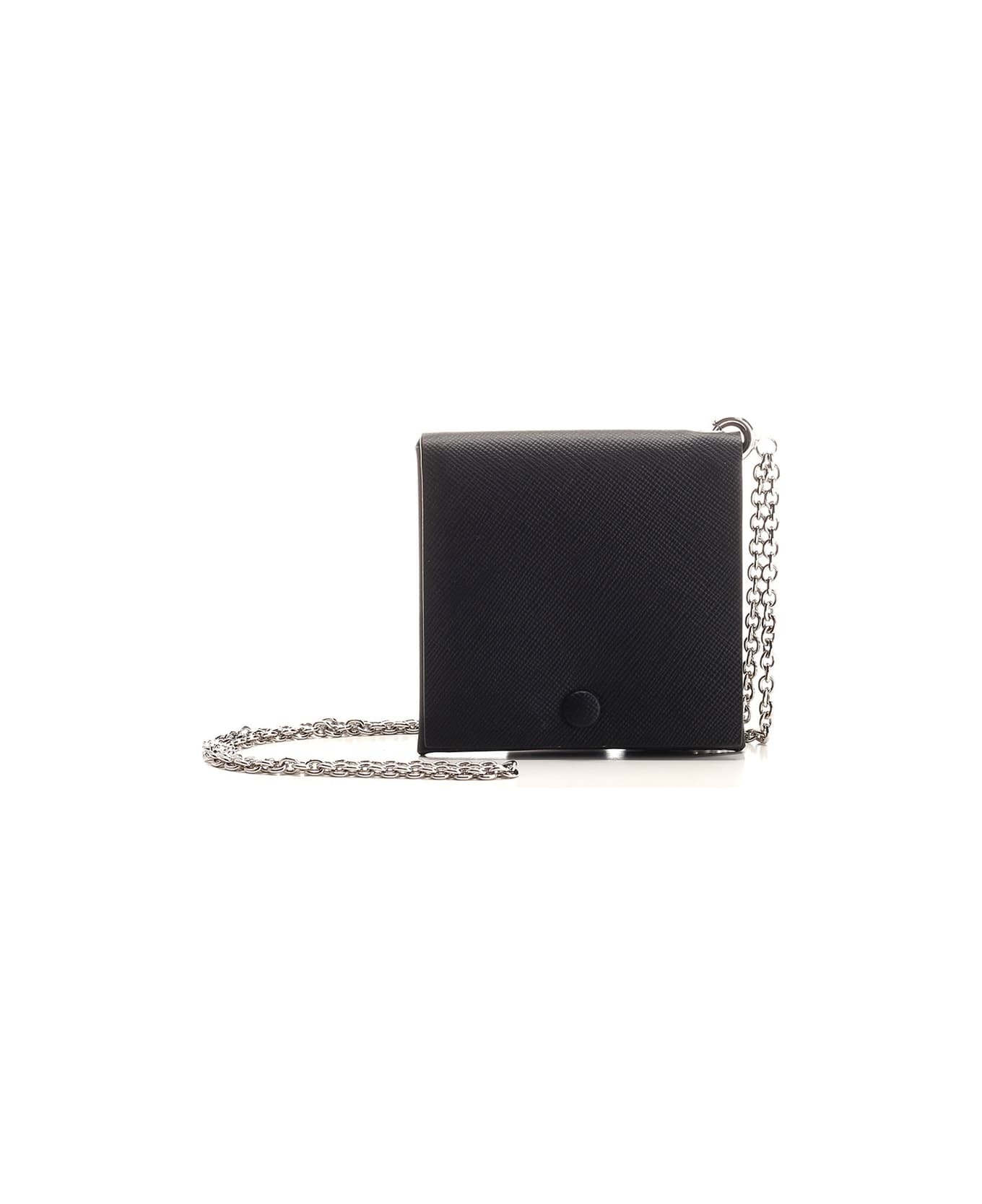 Maison Margiela Black Leather Clutch Bag - Black