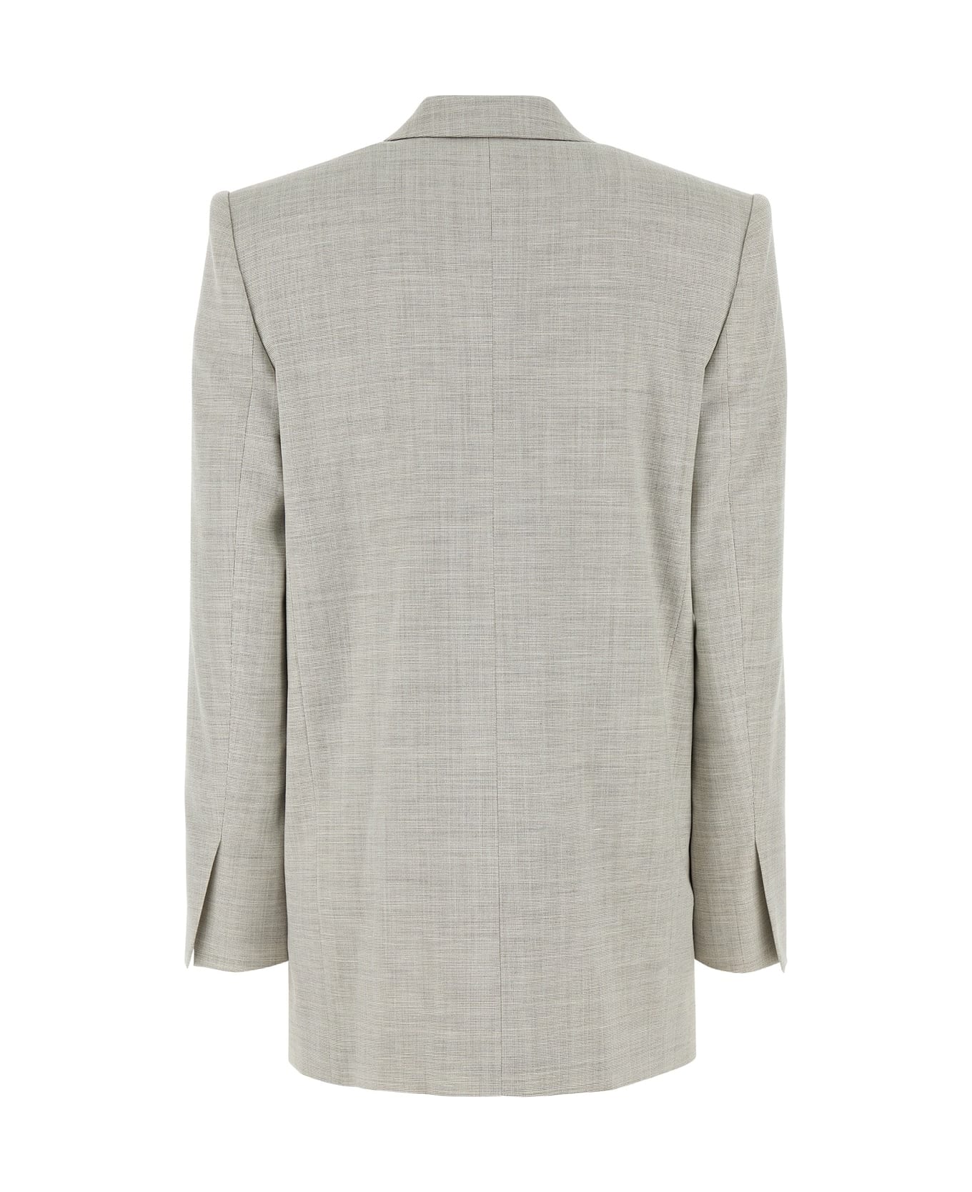 Philosophy di Lorenzo Serafini Melange Light Grey Stretch Wool Blend Blazer - FANTASIABIANCO