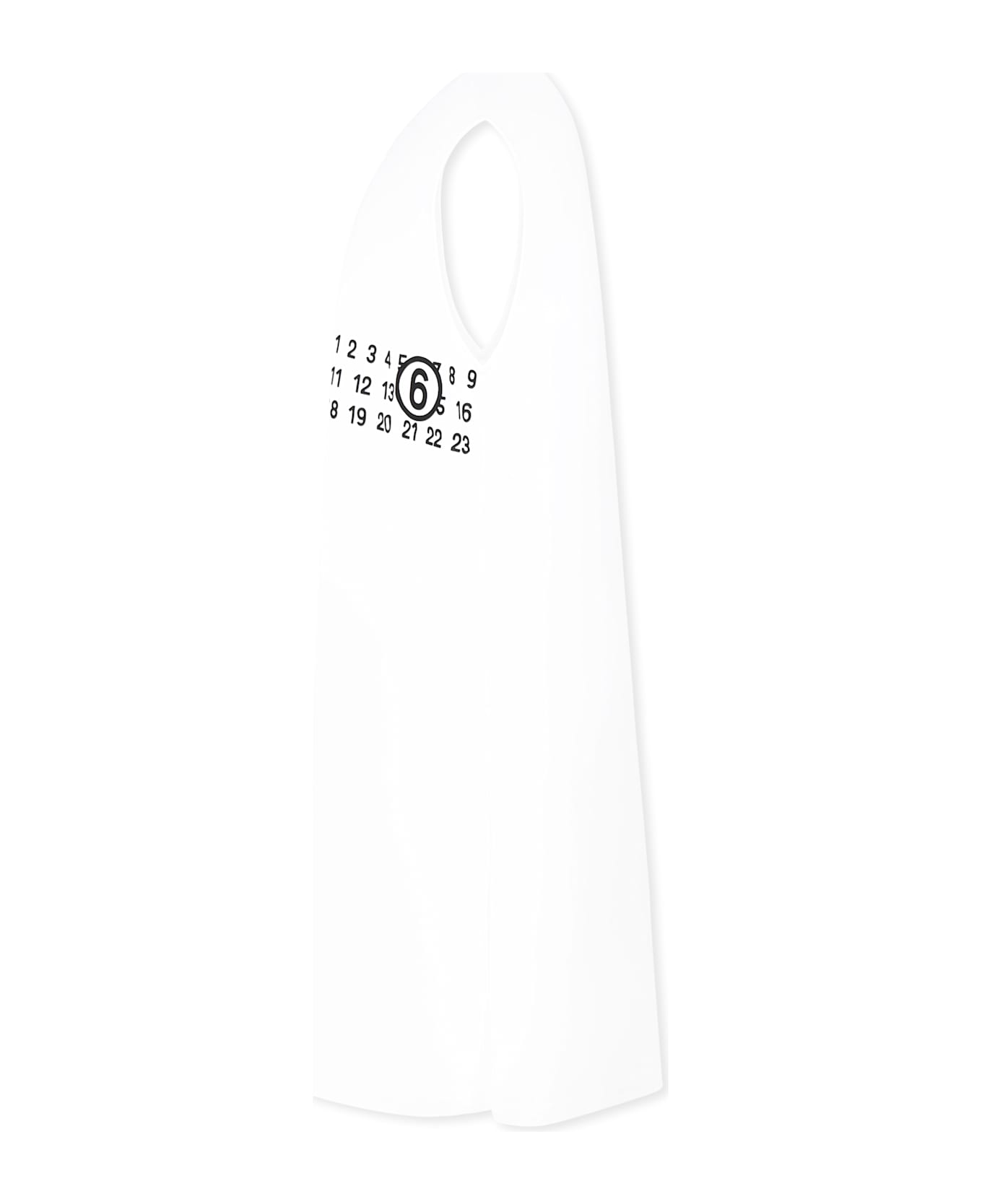 MM6 Maison Margiela White Cover-up For Girl With Black Logo - White