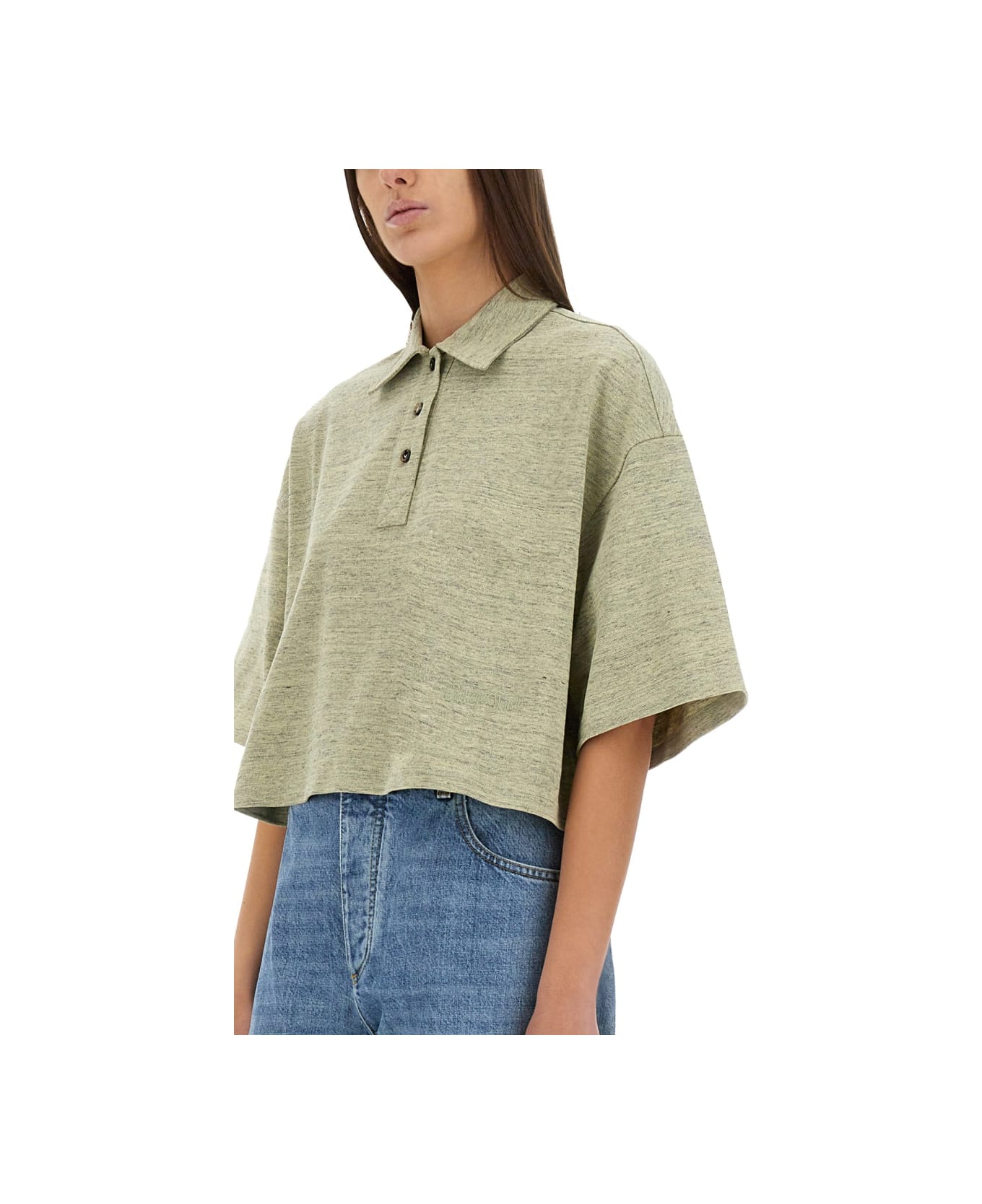 Bottega Veneta Cotton Pique Polo Shirt - BEIGE