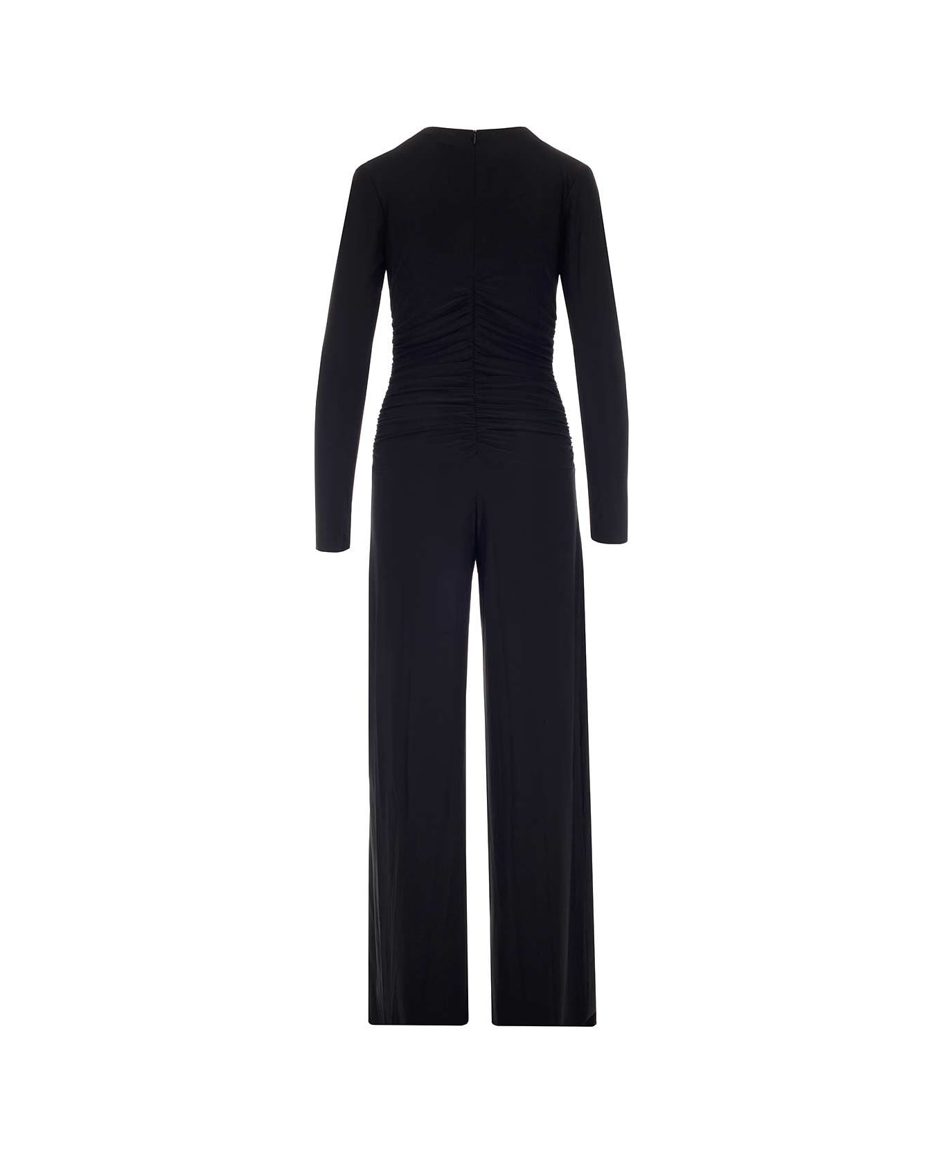 Norma Kamali Jersey Jumpsuit With Long Sleeves - Black